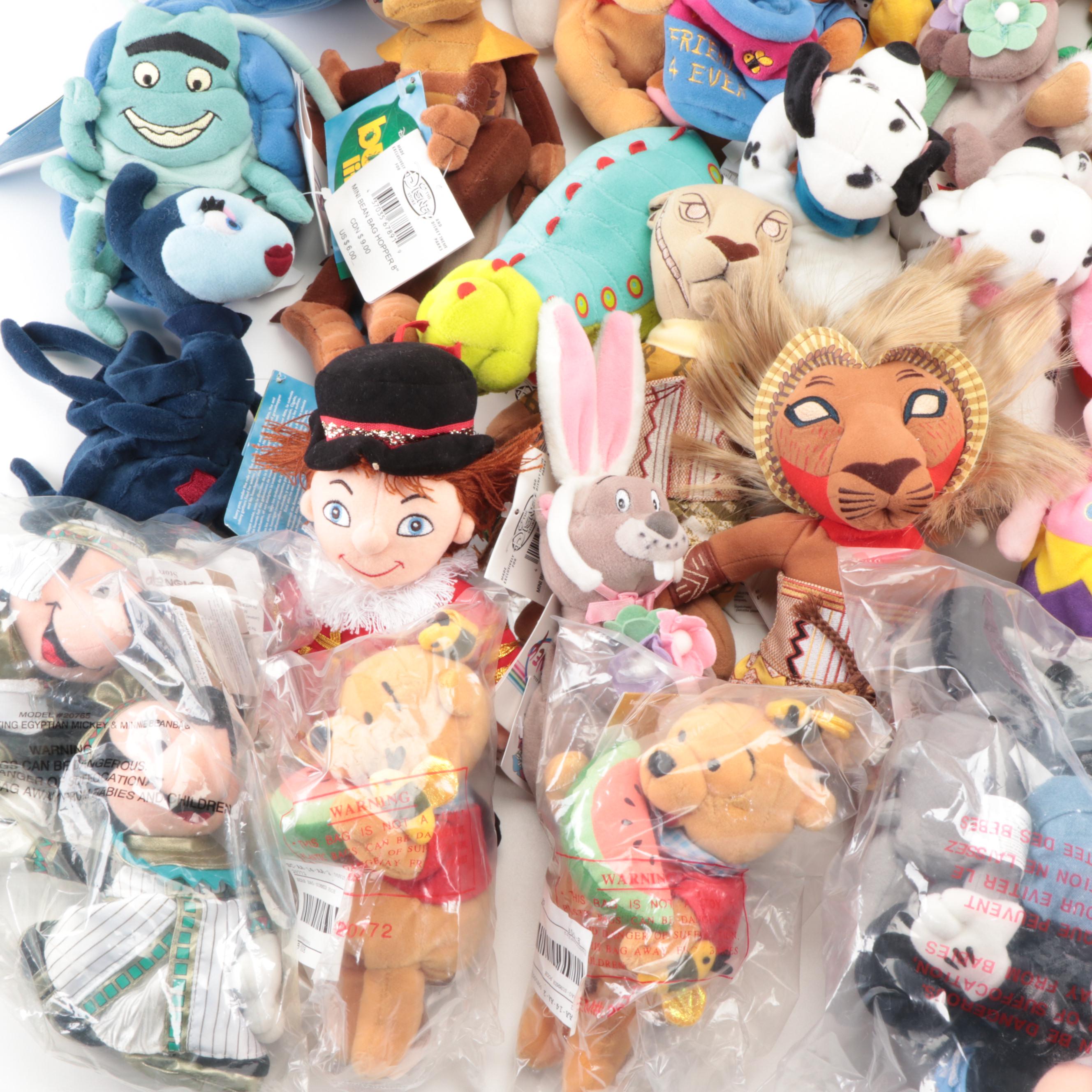 Disney Stuffed Toys Including Winnie-the-Pooh, Mickey Mouse and Others