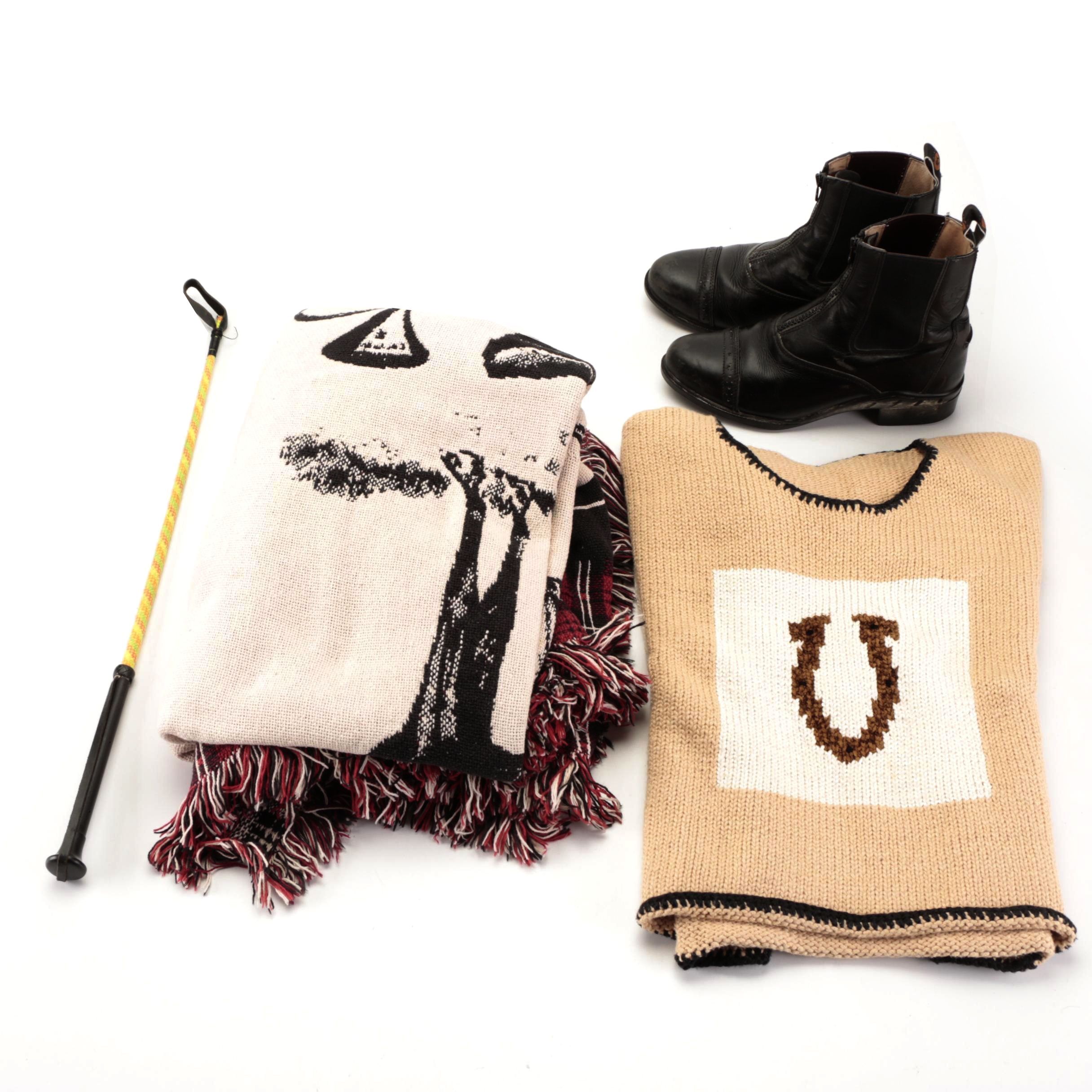 Ariat Devon Pro VX Paddock Boots with Equestrian Riding Crop and More