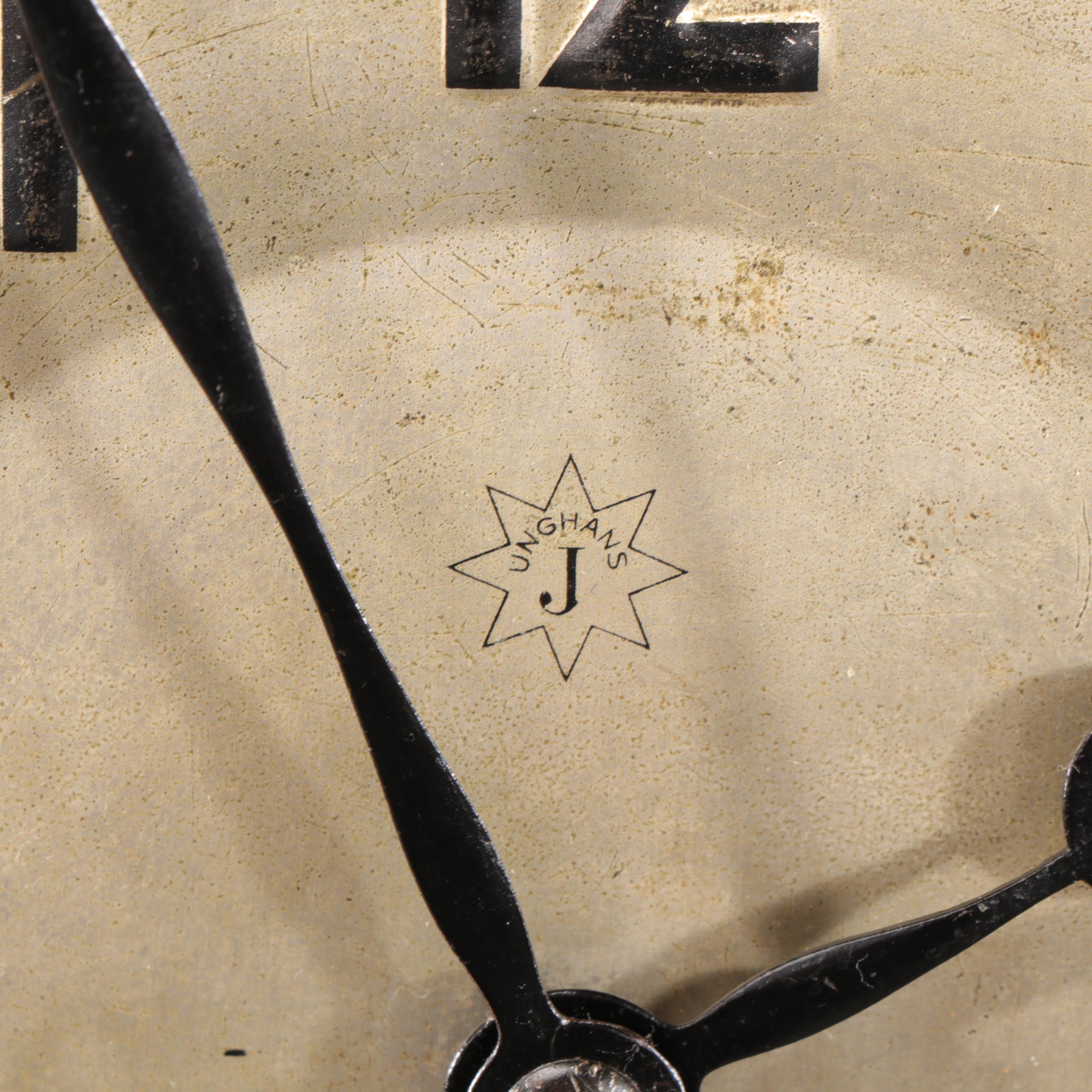 Junghans Art Deco Style Oak Wall Clock, Early to Mid-20th Century