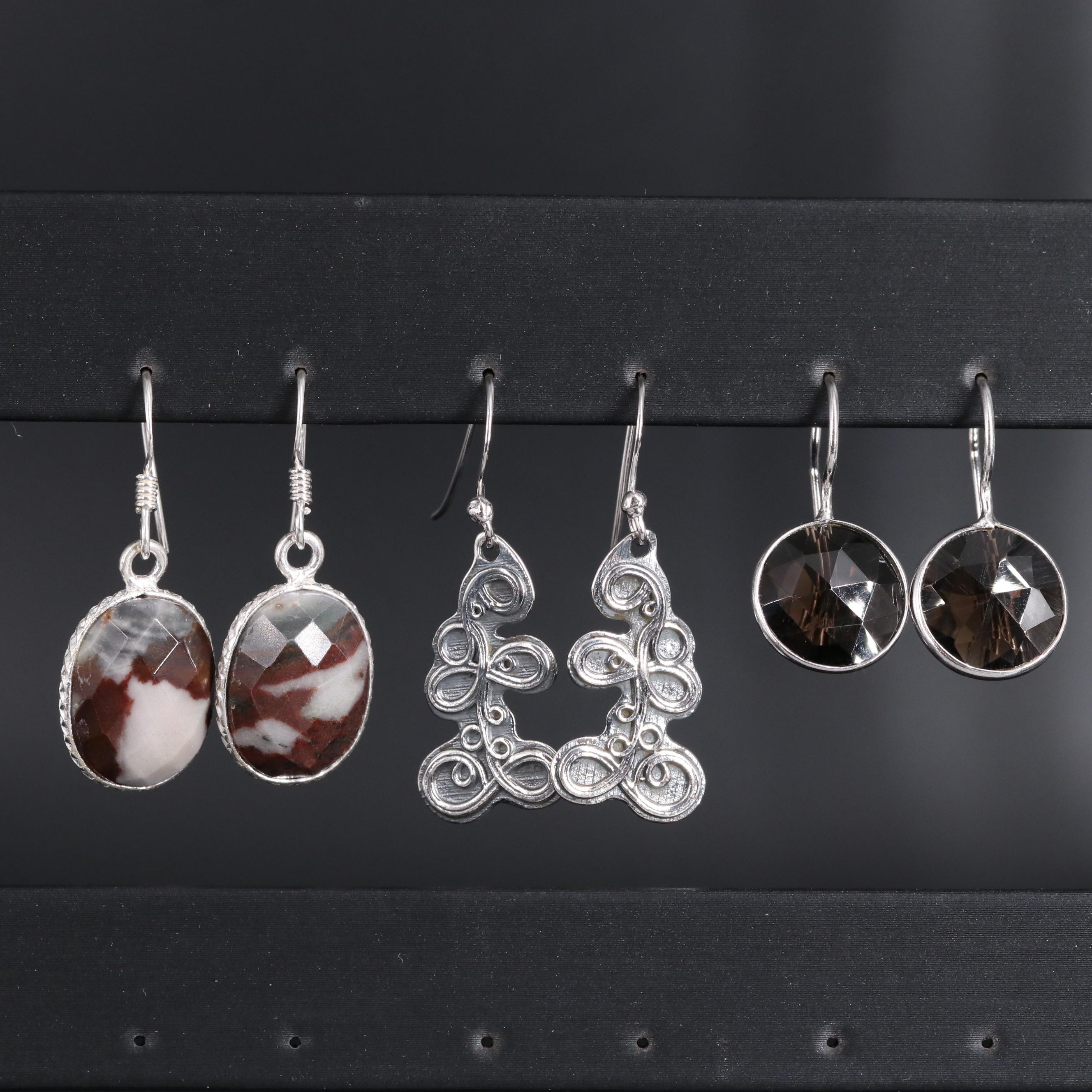 Sterling Silver Earring Collection Including Gemstones