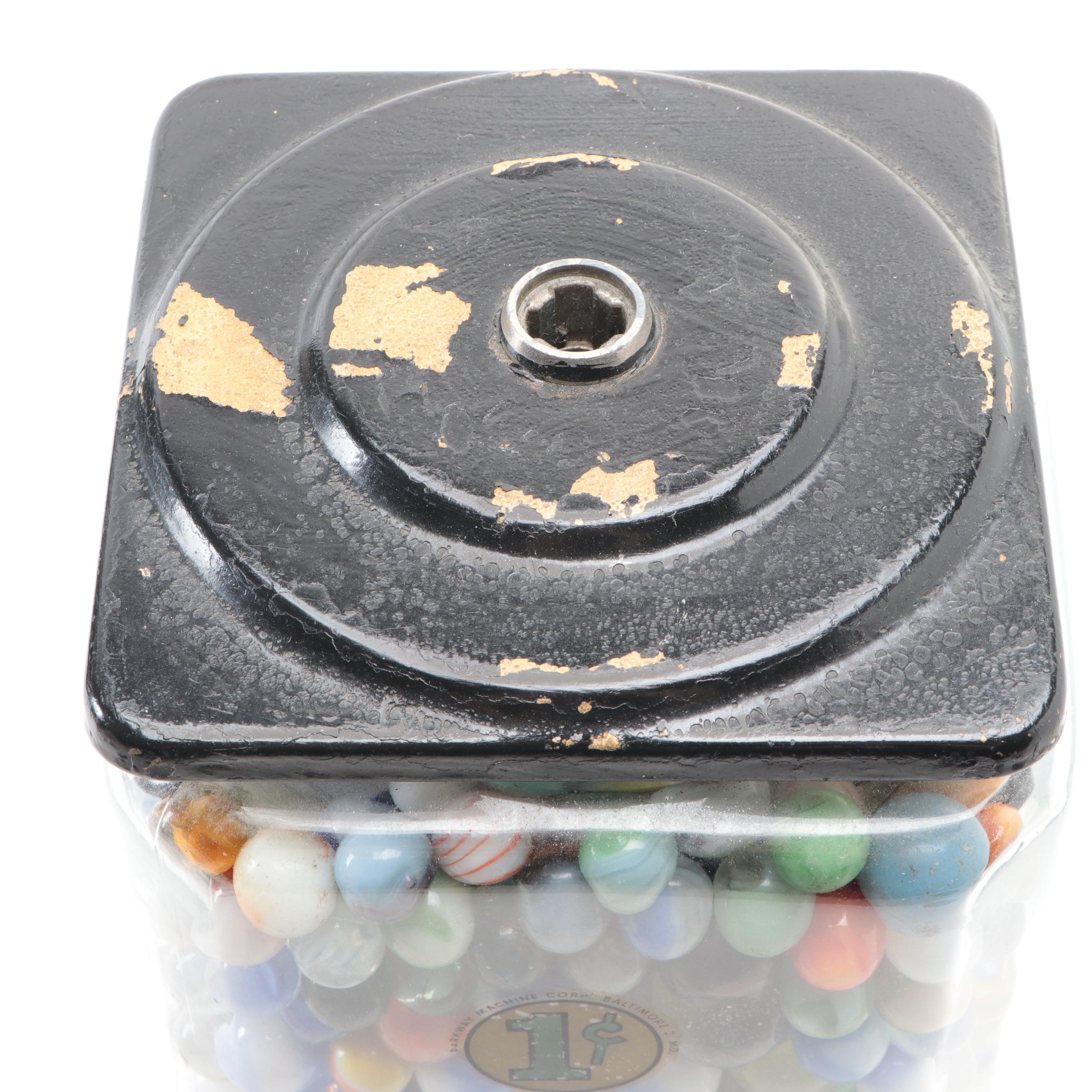 Gumball Machine Filled with Glass Marbles, 20th Century