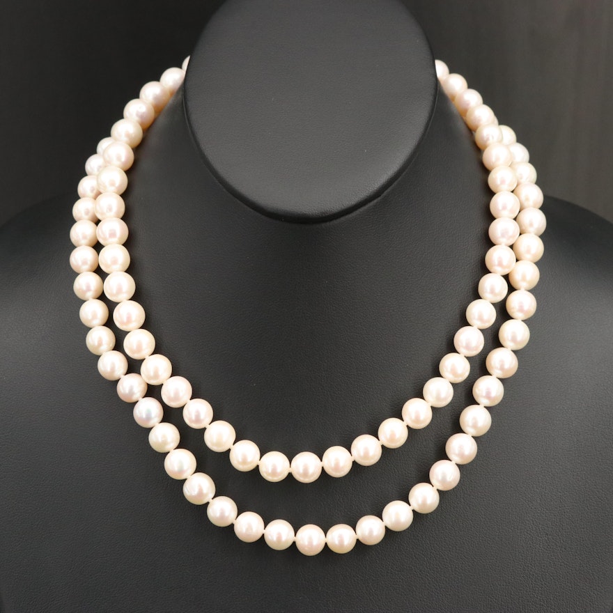 Pearl Necklace with 14K Clasp