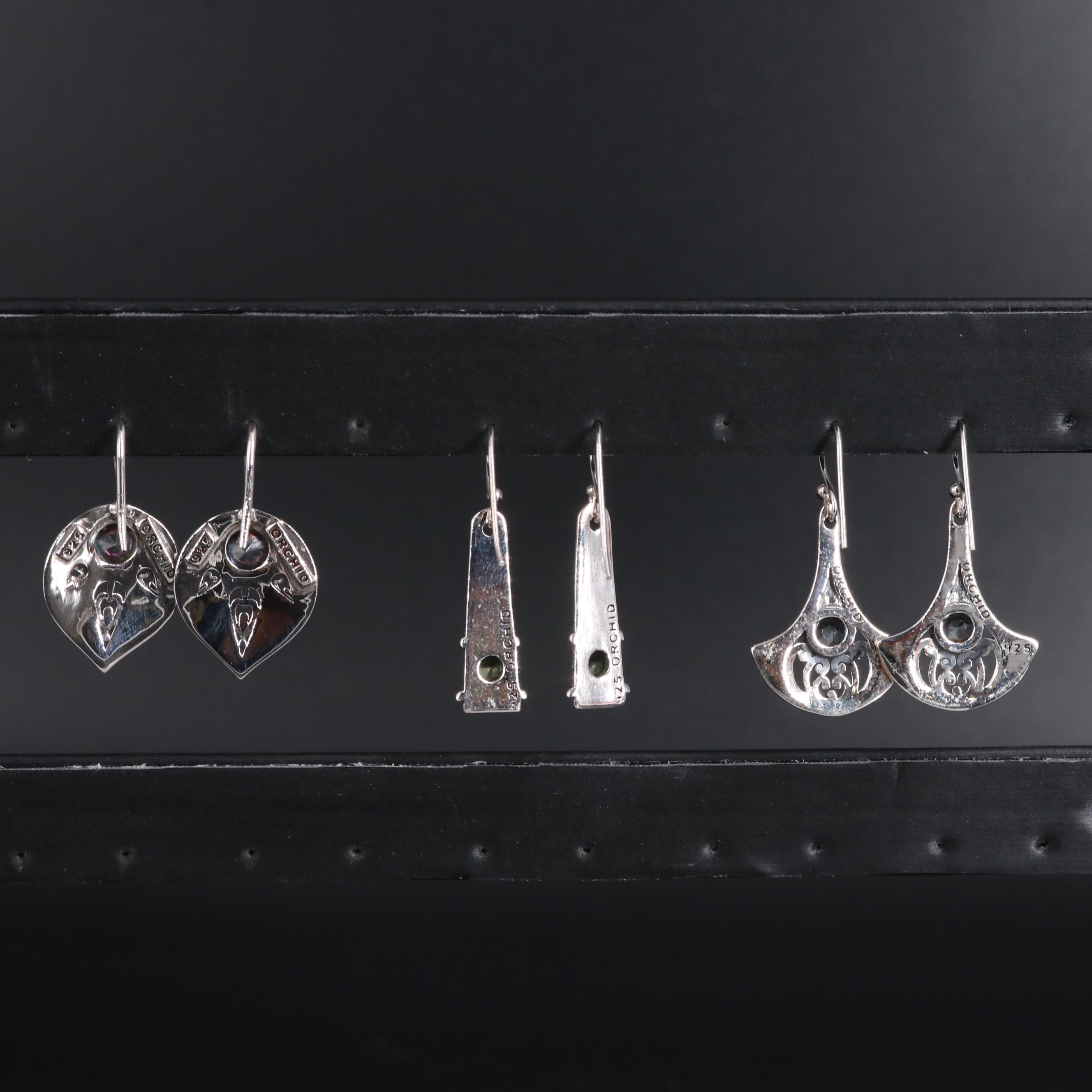 Sterling Silver Earring Collection Including Gemstones