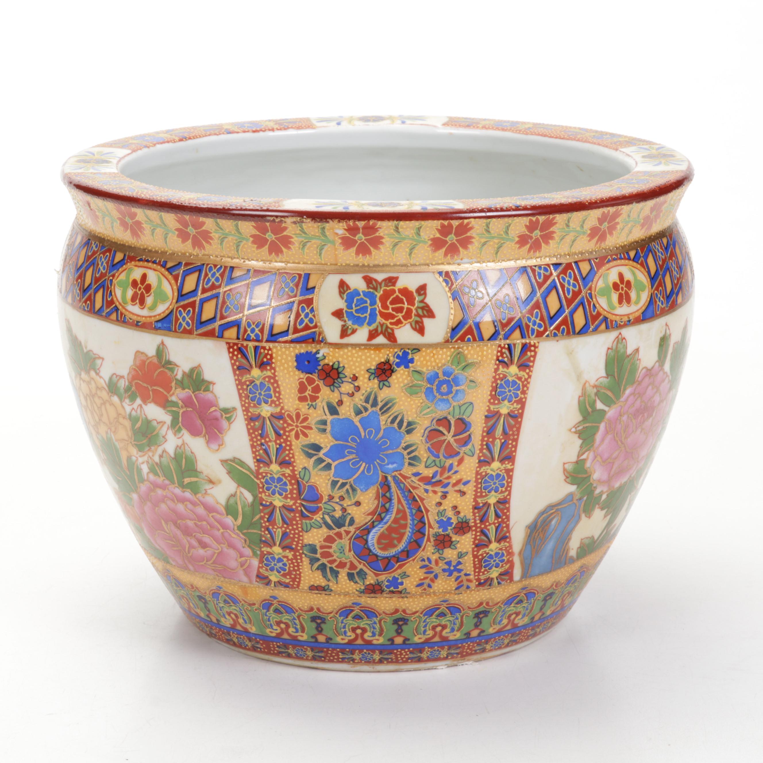 Chinese Ceramic Fish Bowl Planter