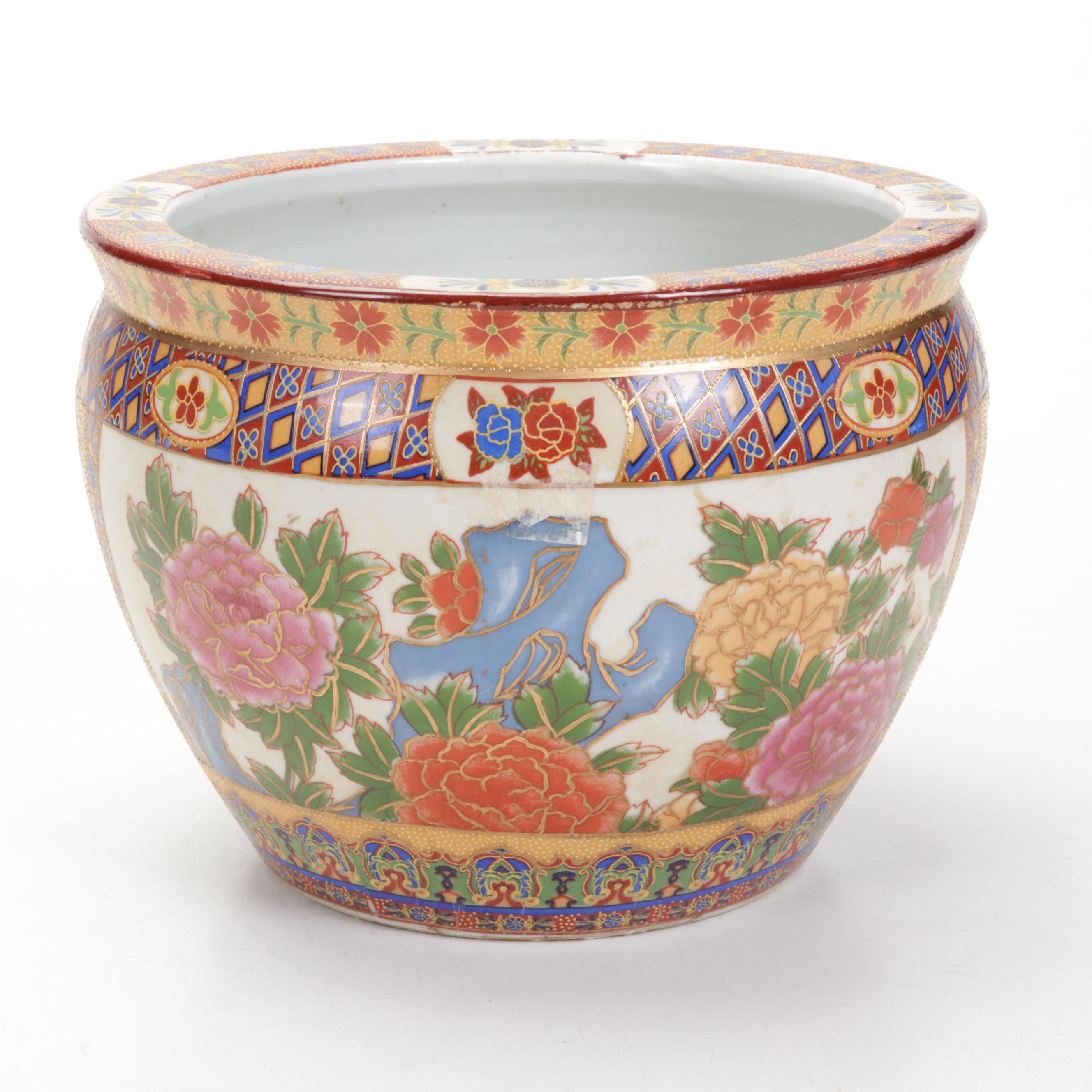 Chinese Ceramic Fish Bowl Planter