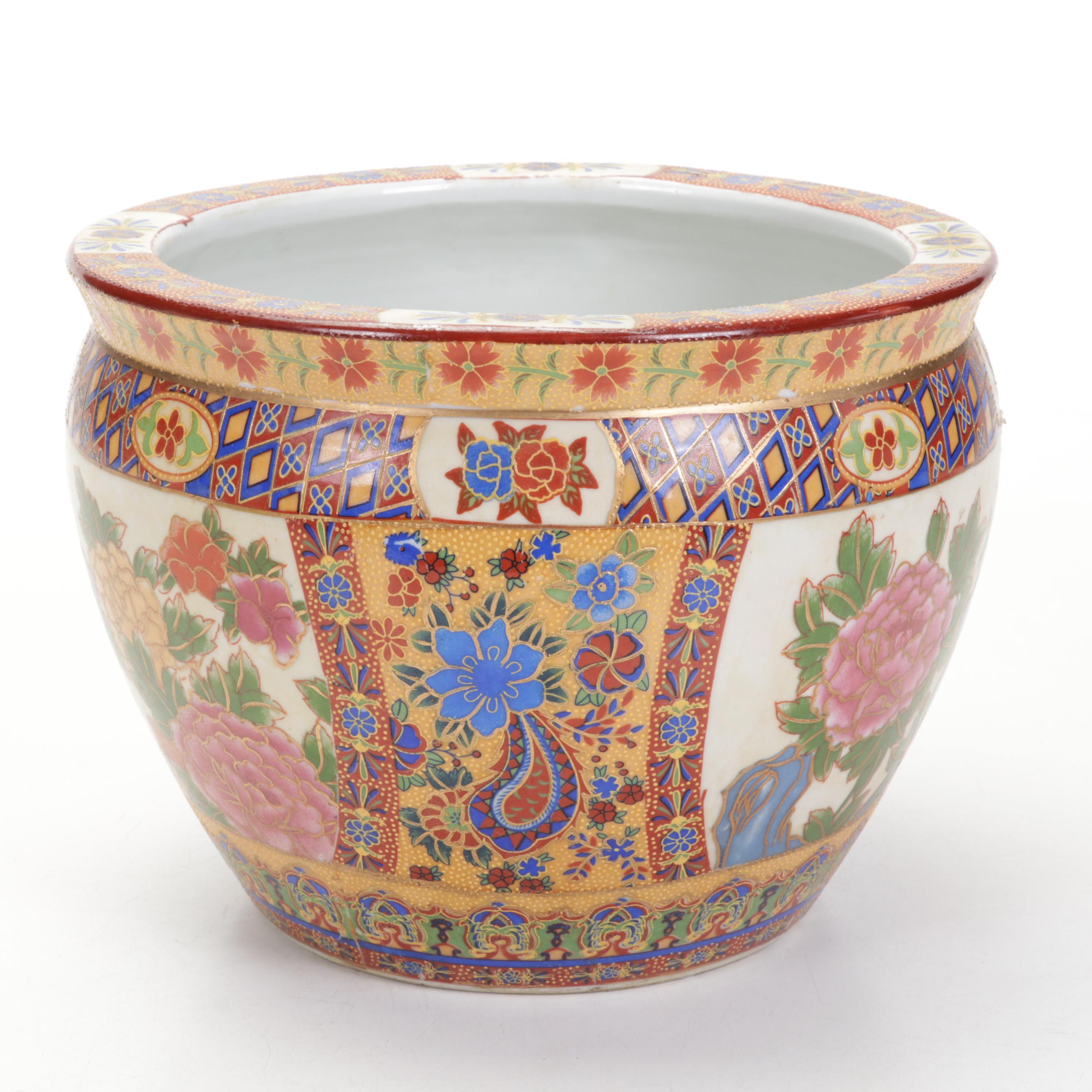 Chinese Ceramic Fish Bowl Planter