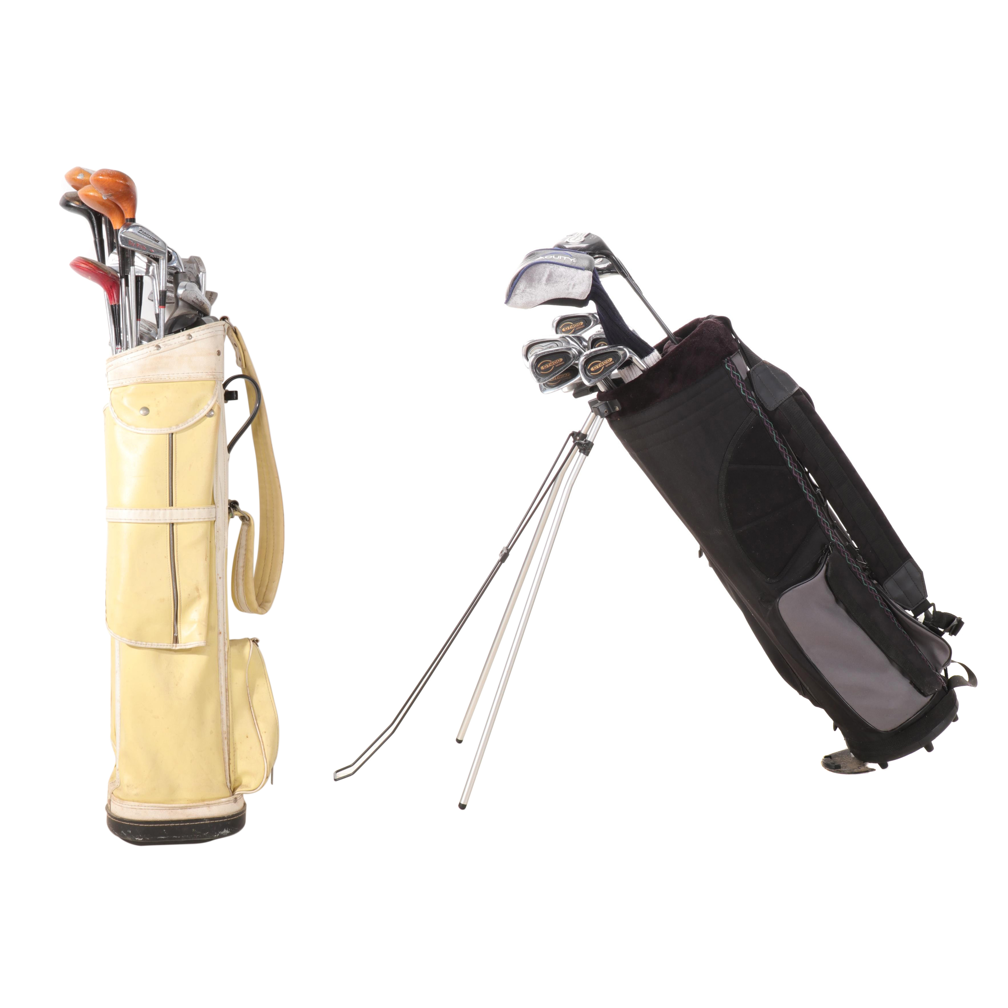 Dynatour Oversize Irons with Assorted Woods and Other Golf Clubs with Bags