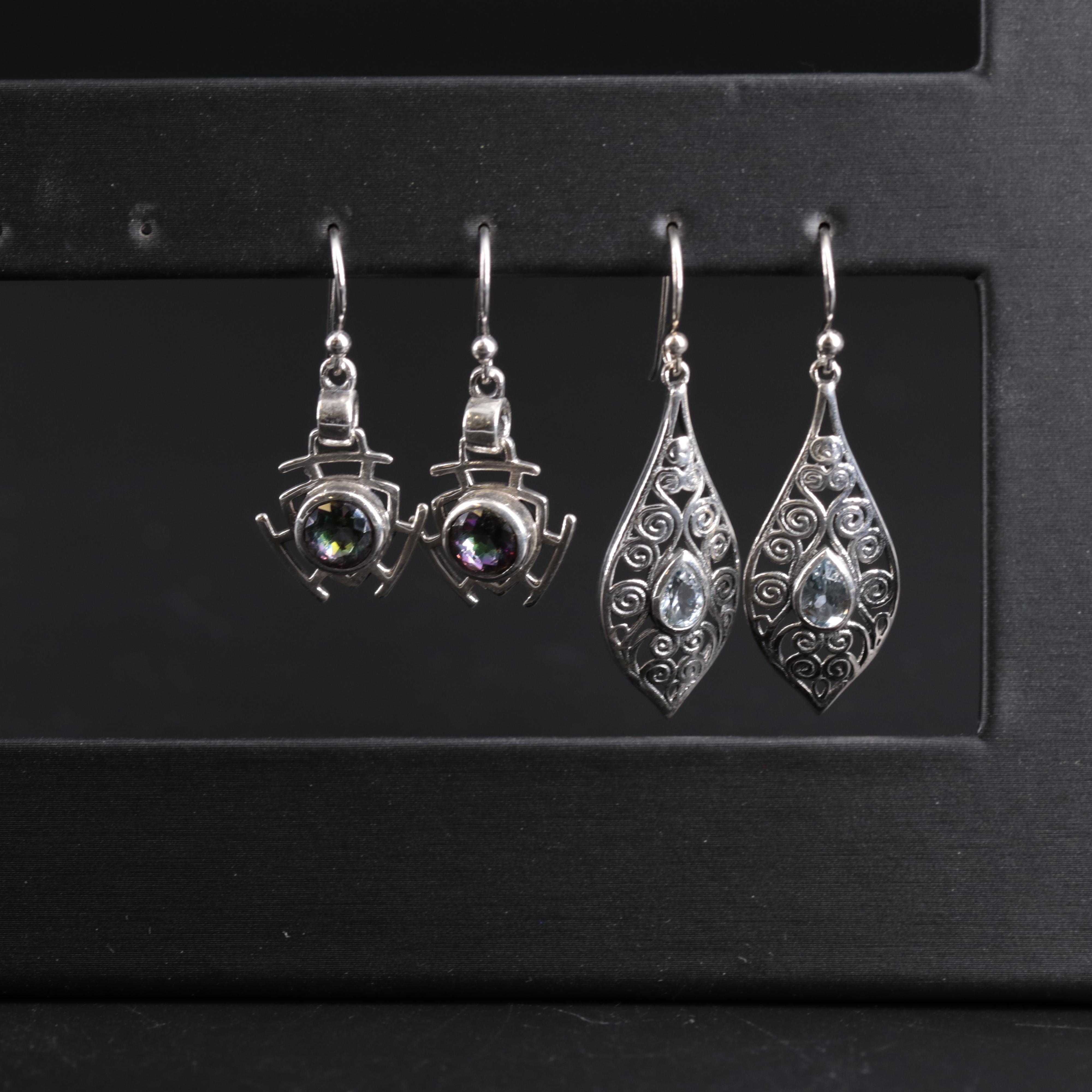 Sterling Silver Earrings with Gemstones