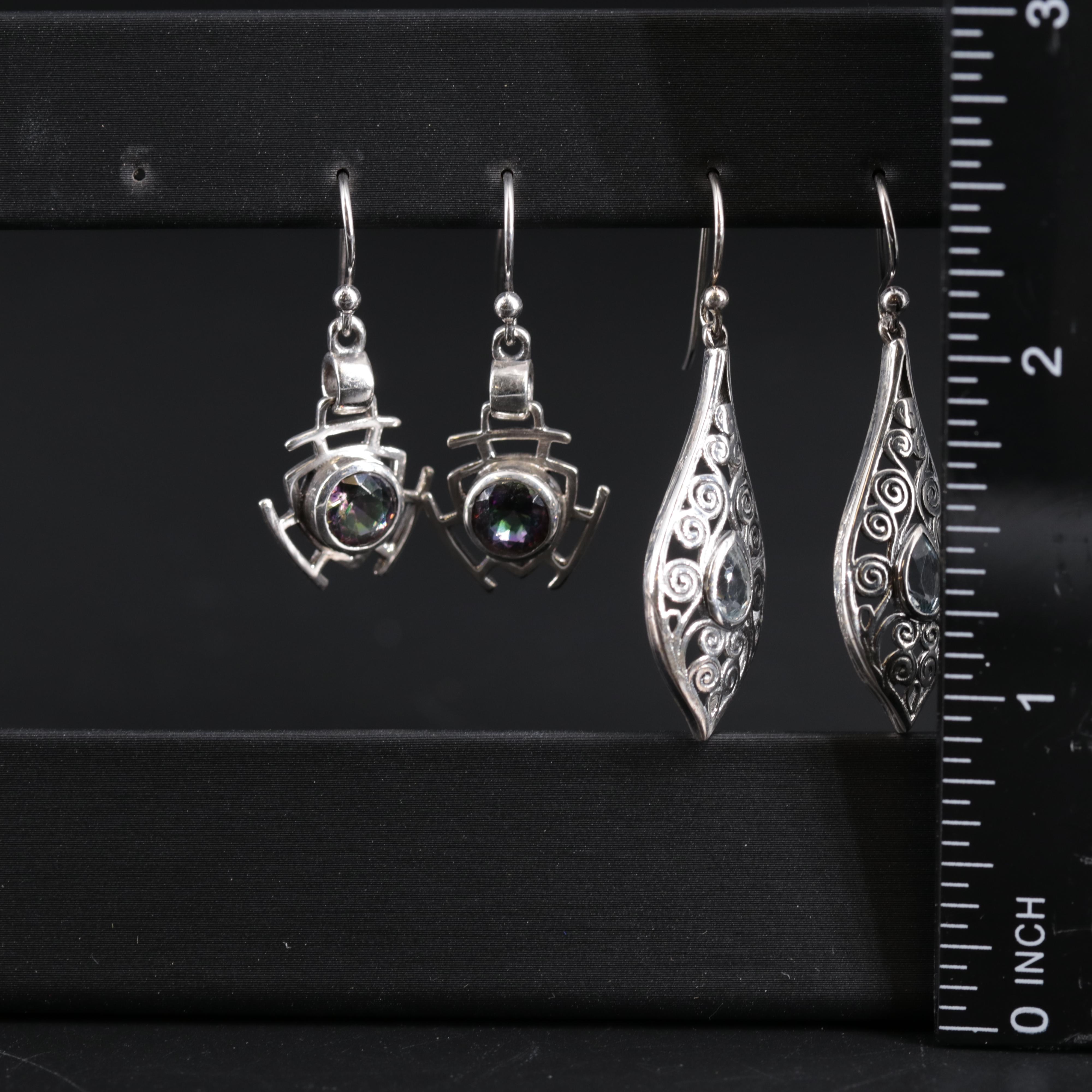 Sterling Silver Earrings with Gemstones