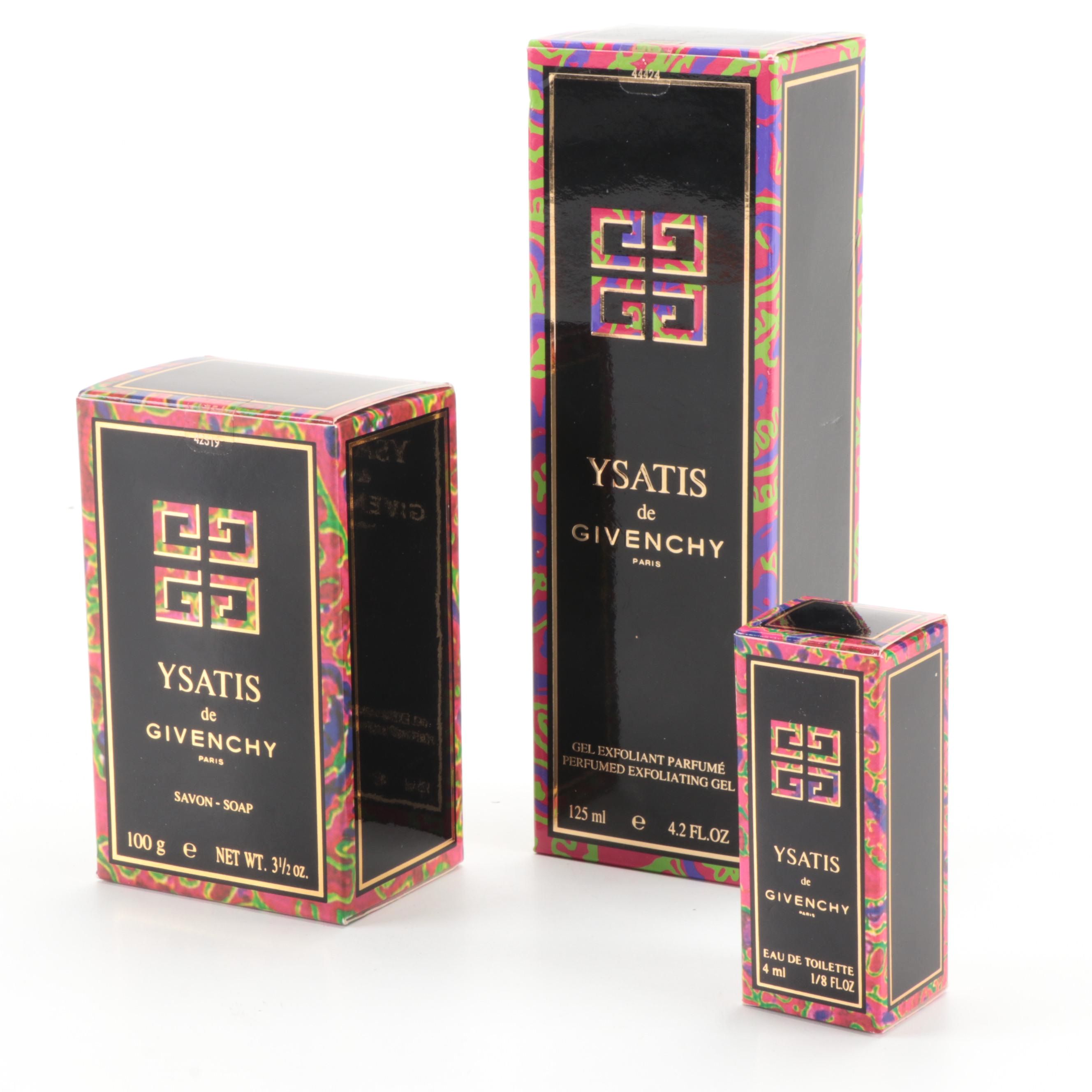 Givenchy Ysatis Perfumed Exfoliating Gel, Soap and Eau de Toilette Sample Bottle