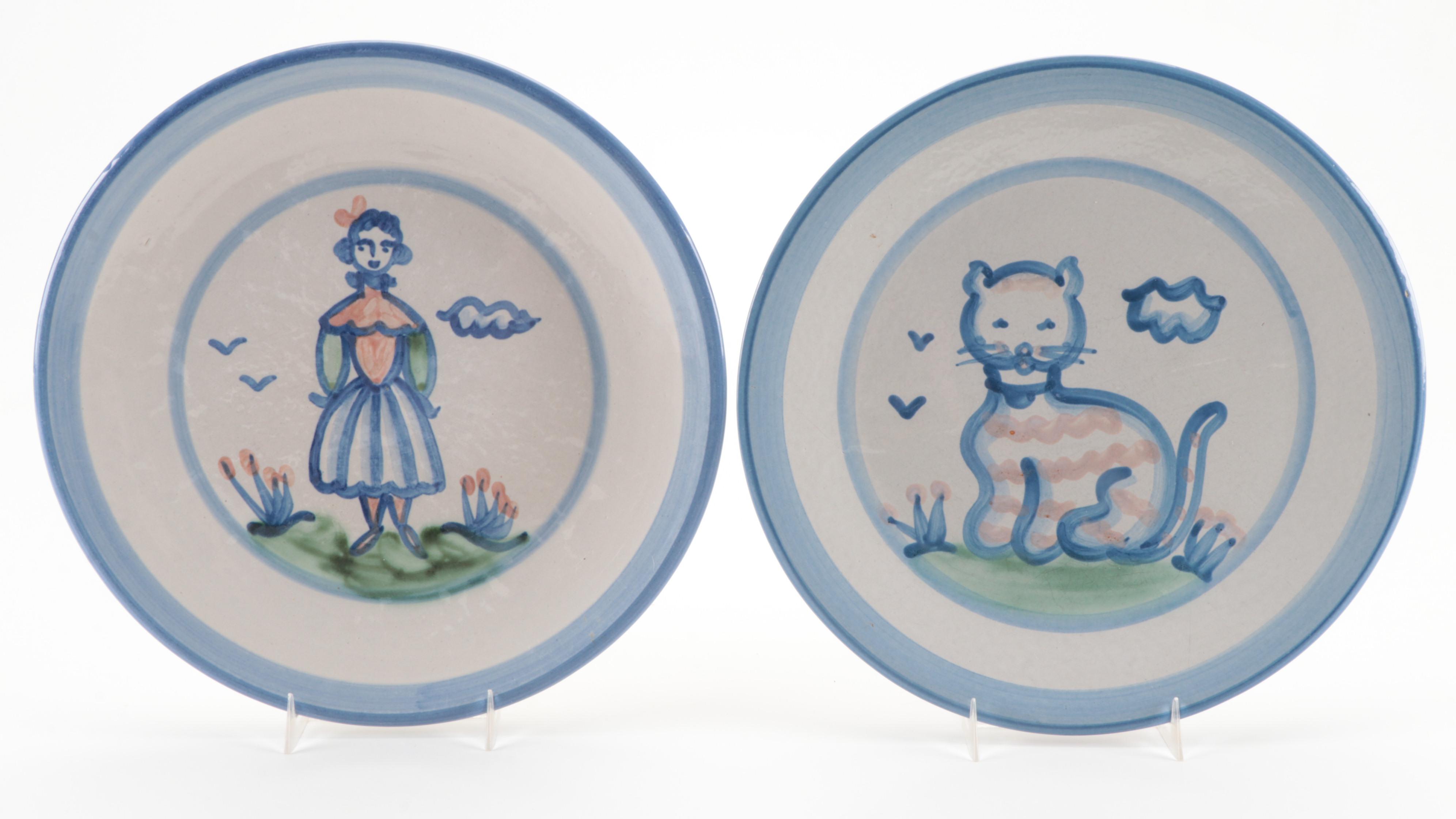 M.A. Hadley "Country Scene Blue" Stoneware Dinnerware