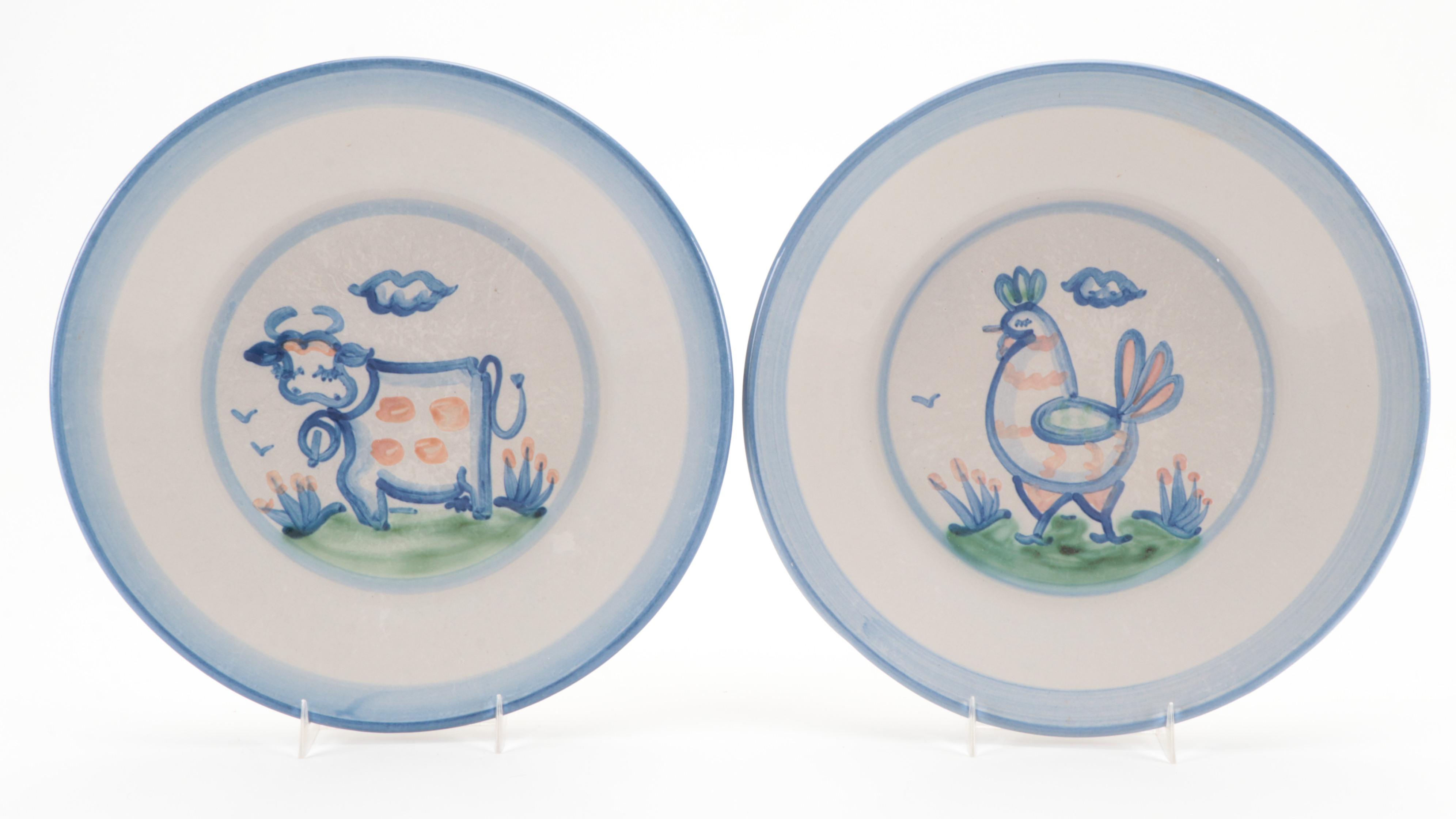 M.A. Hadley "Country Scene Blue" Stoneware Dinnerware