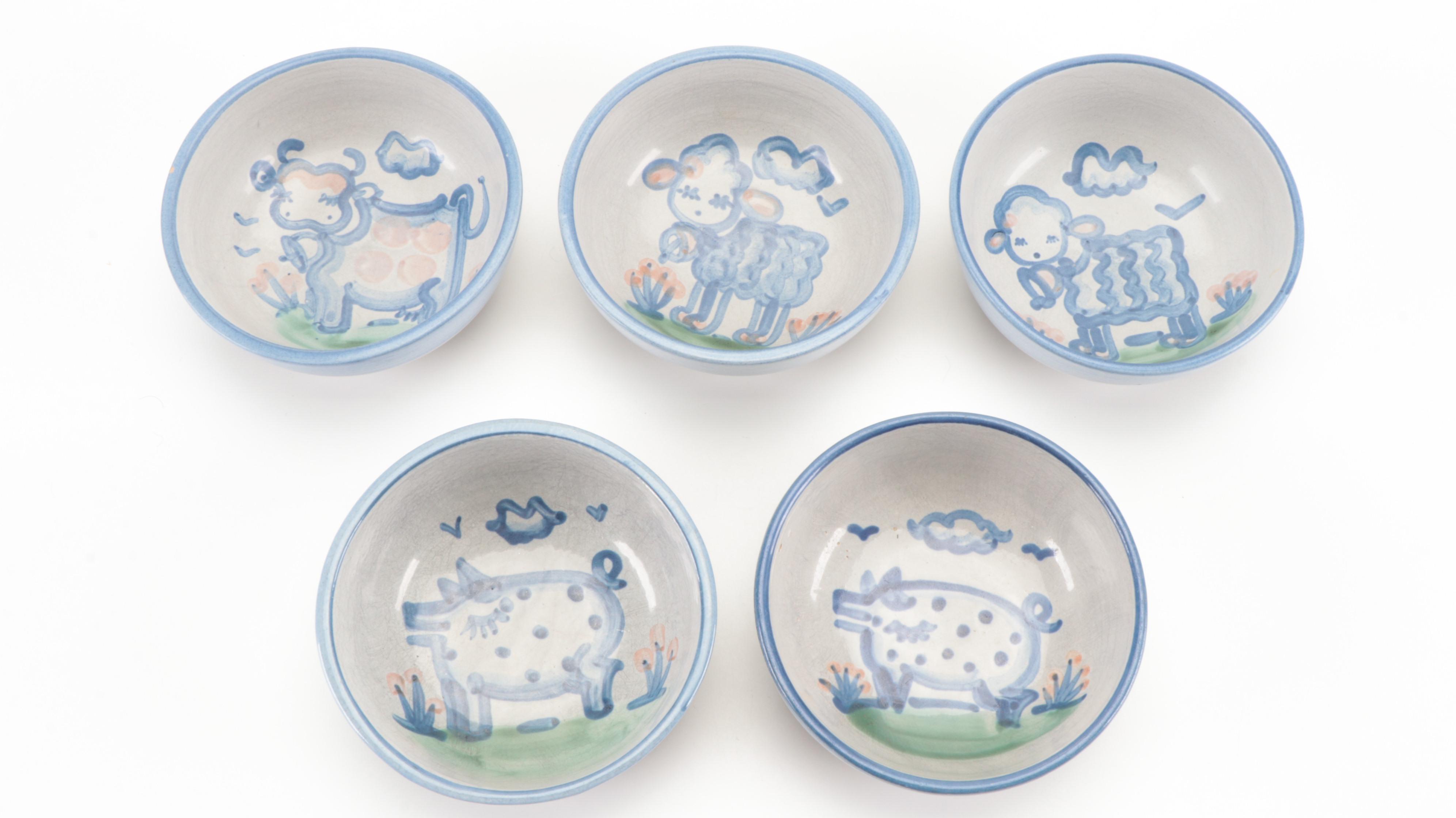 M.A. Hadley "Country Scene Blue" Stoneware Dinnerware