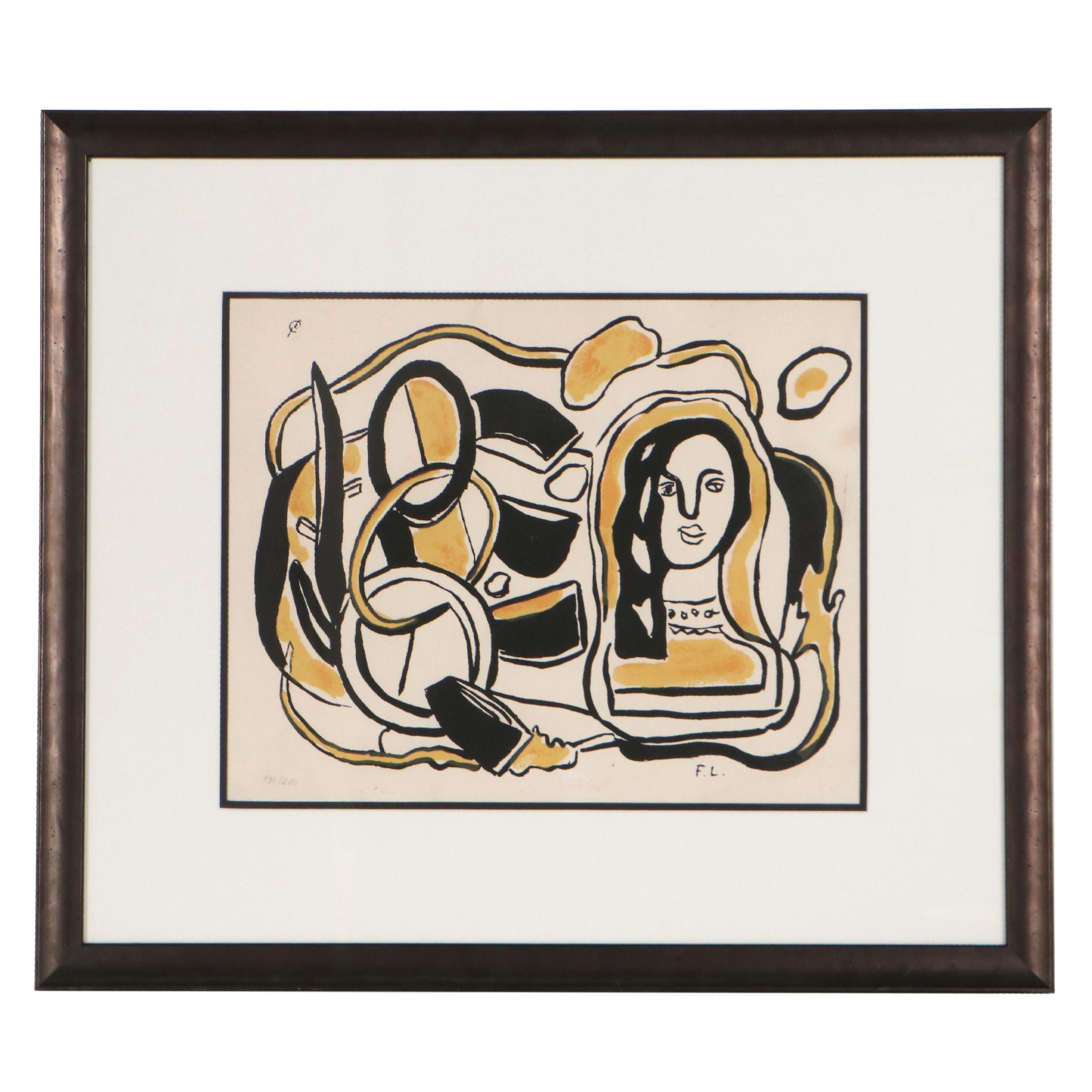 Abstract Portrait Serigraph After Fernand Léger