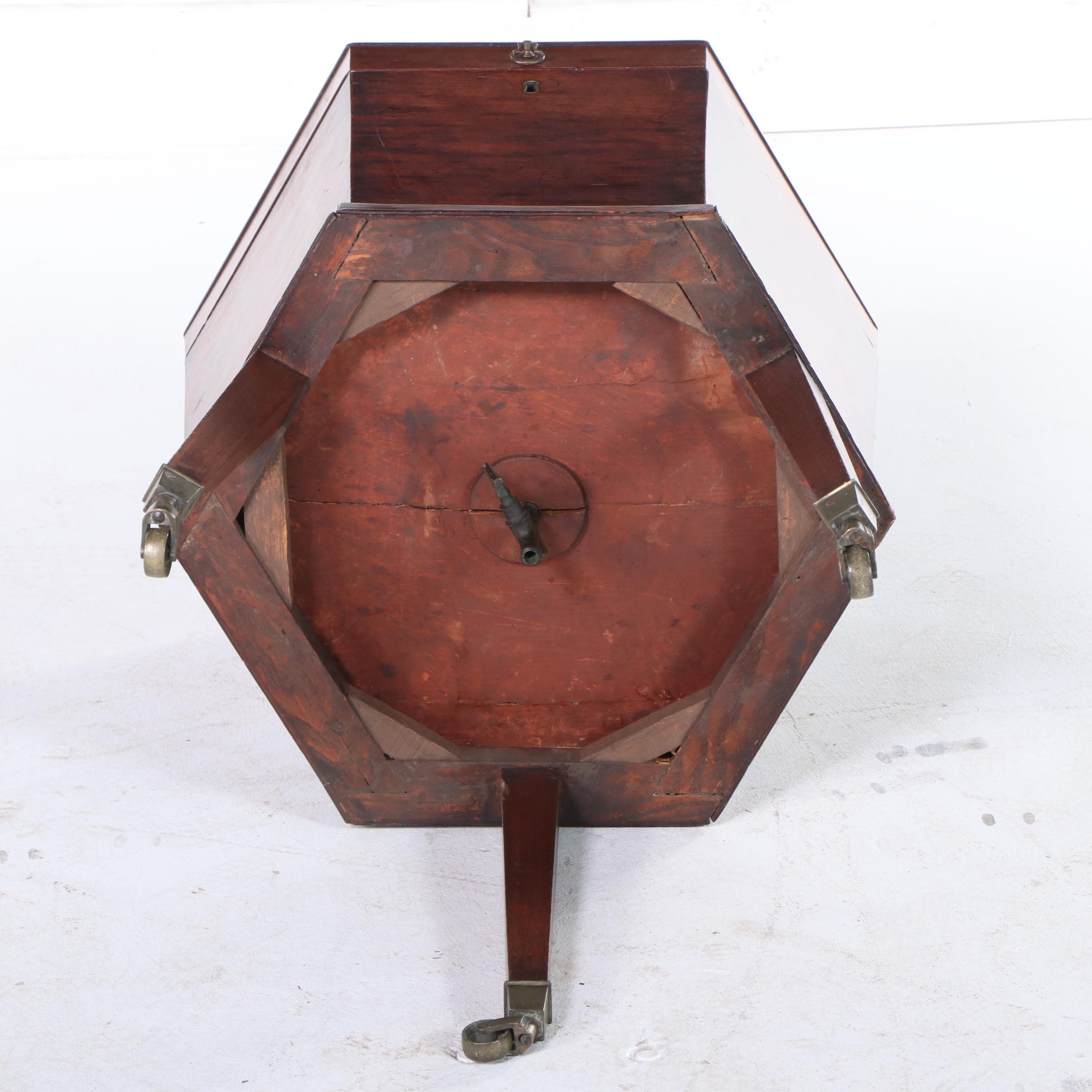 George III Plum Pudding Mahogany Cellarette-on-Stand, circa 1800