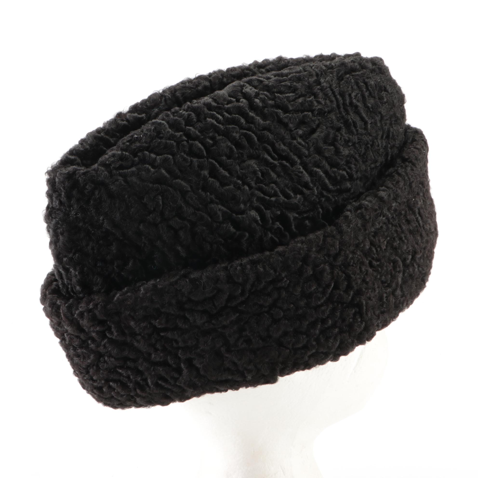 Men's Ambassador Hat in Black Persian Lamb Fur