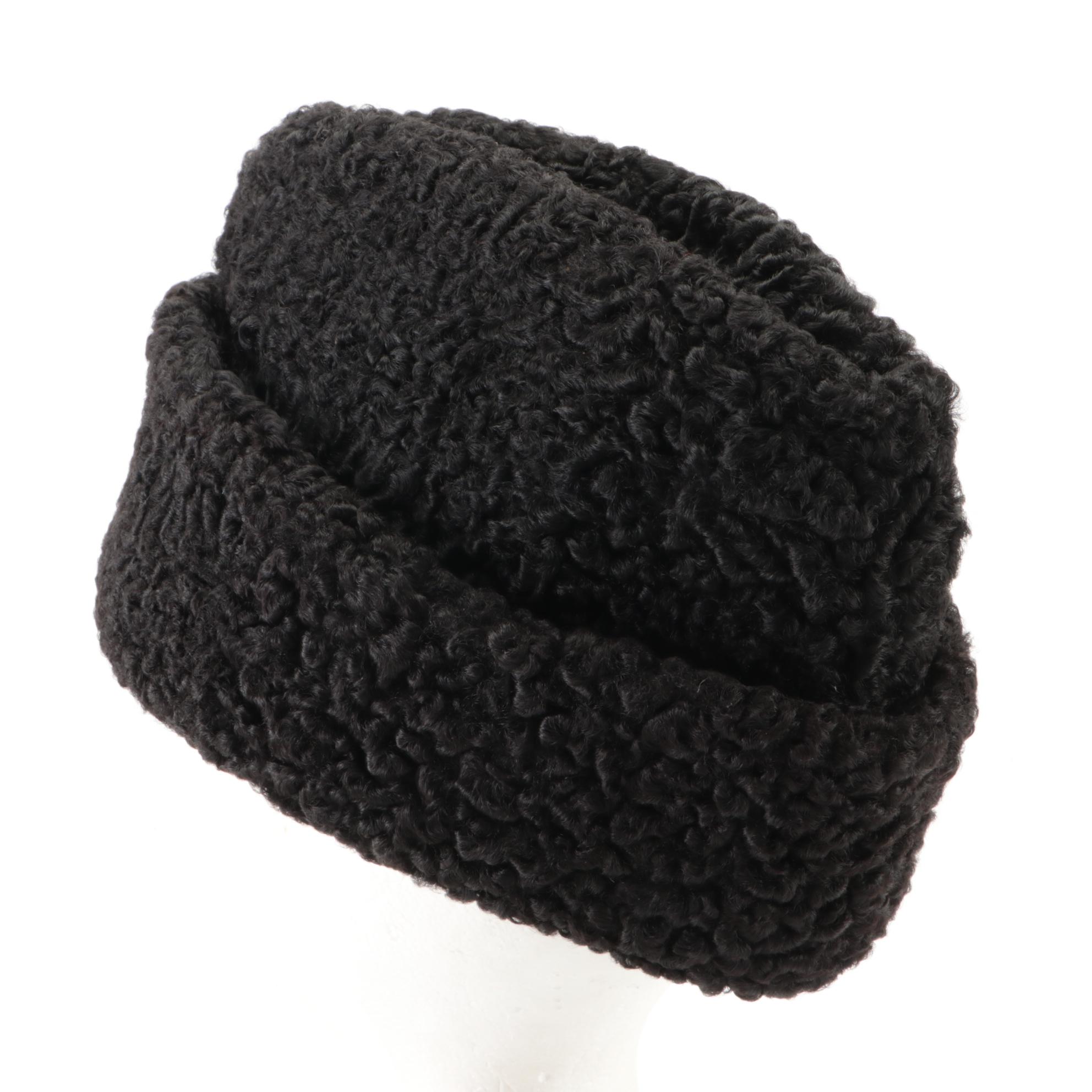 Men's Ambassador Hat in Black Persian Lamb Fur