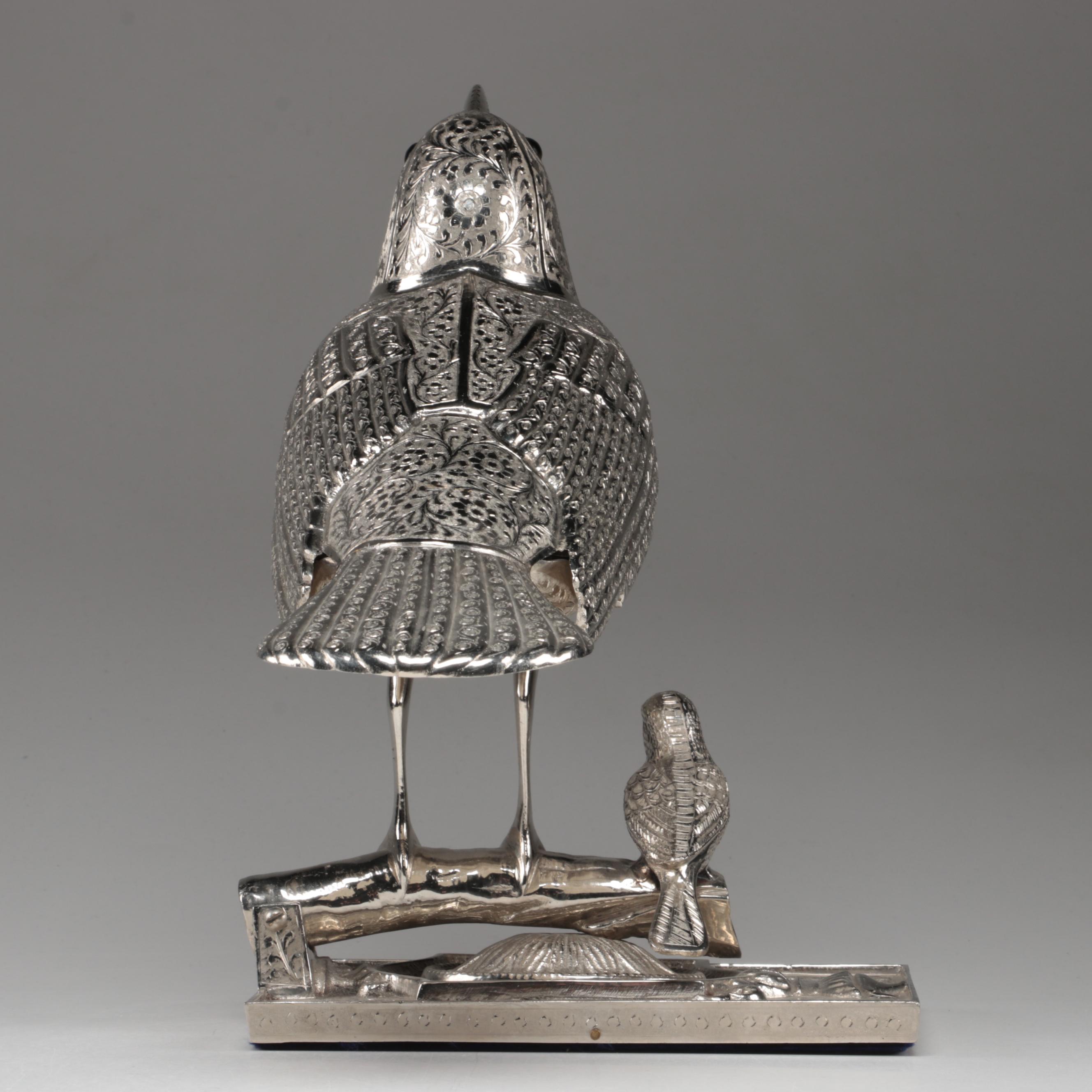 Fred Zimbalist Thorens Swiss Music Box in Metal Birds on Branch Form Case