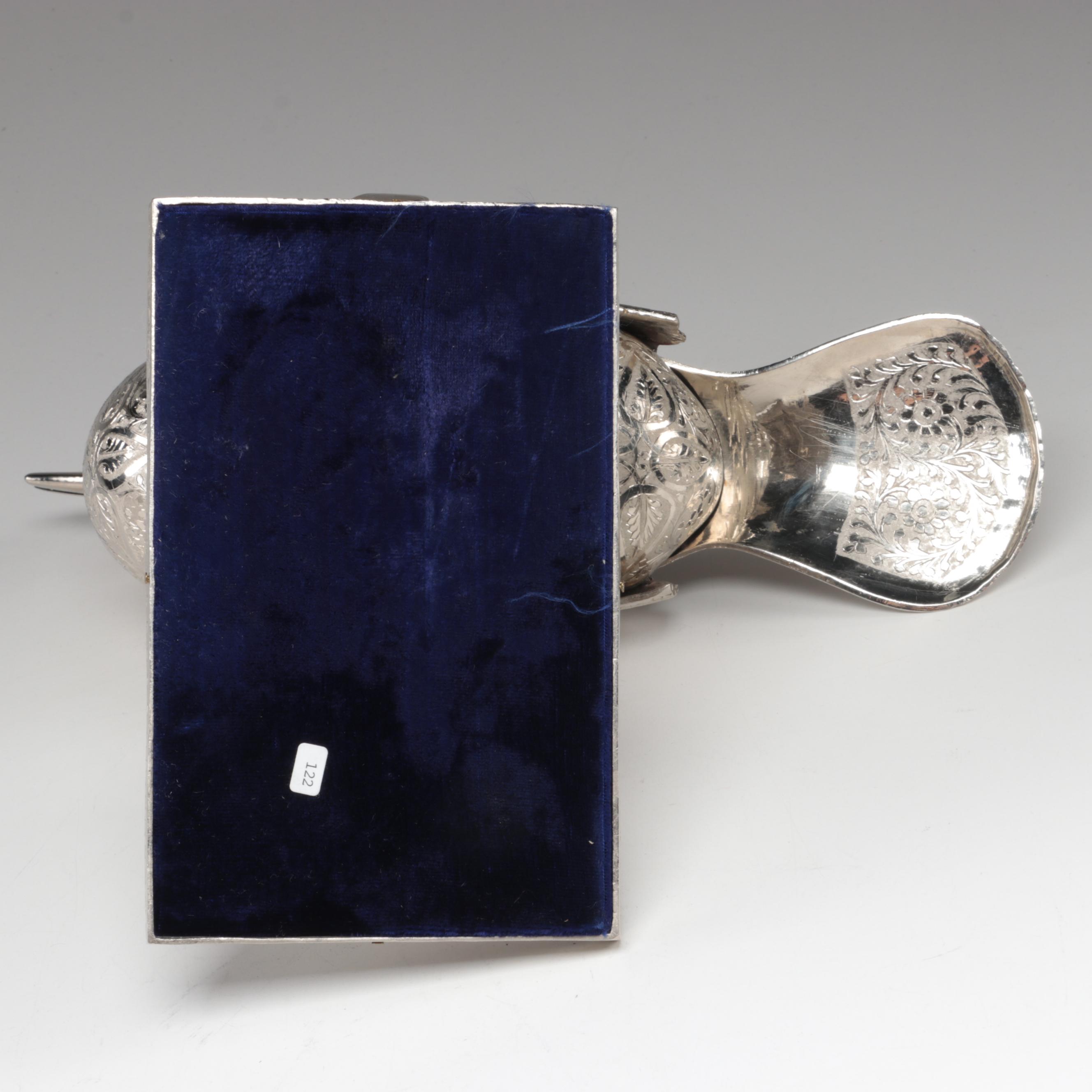 Fred Zimbalist Thorens Swiss Music Box in Metal Birds on Branch Form Case