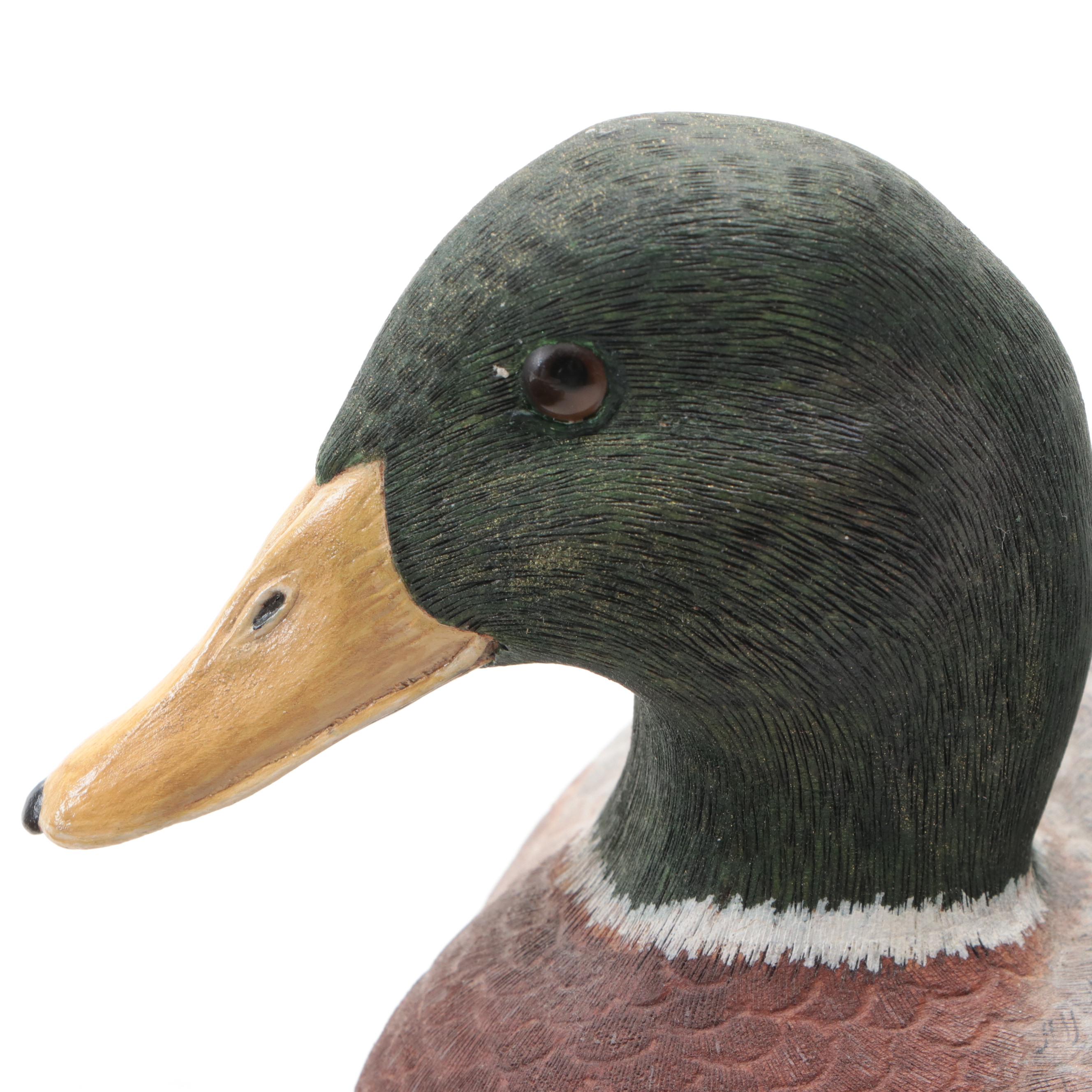 Bill Anthony Carved and Painted Mallard Decorative Duck Decoys, 1987