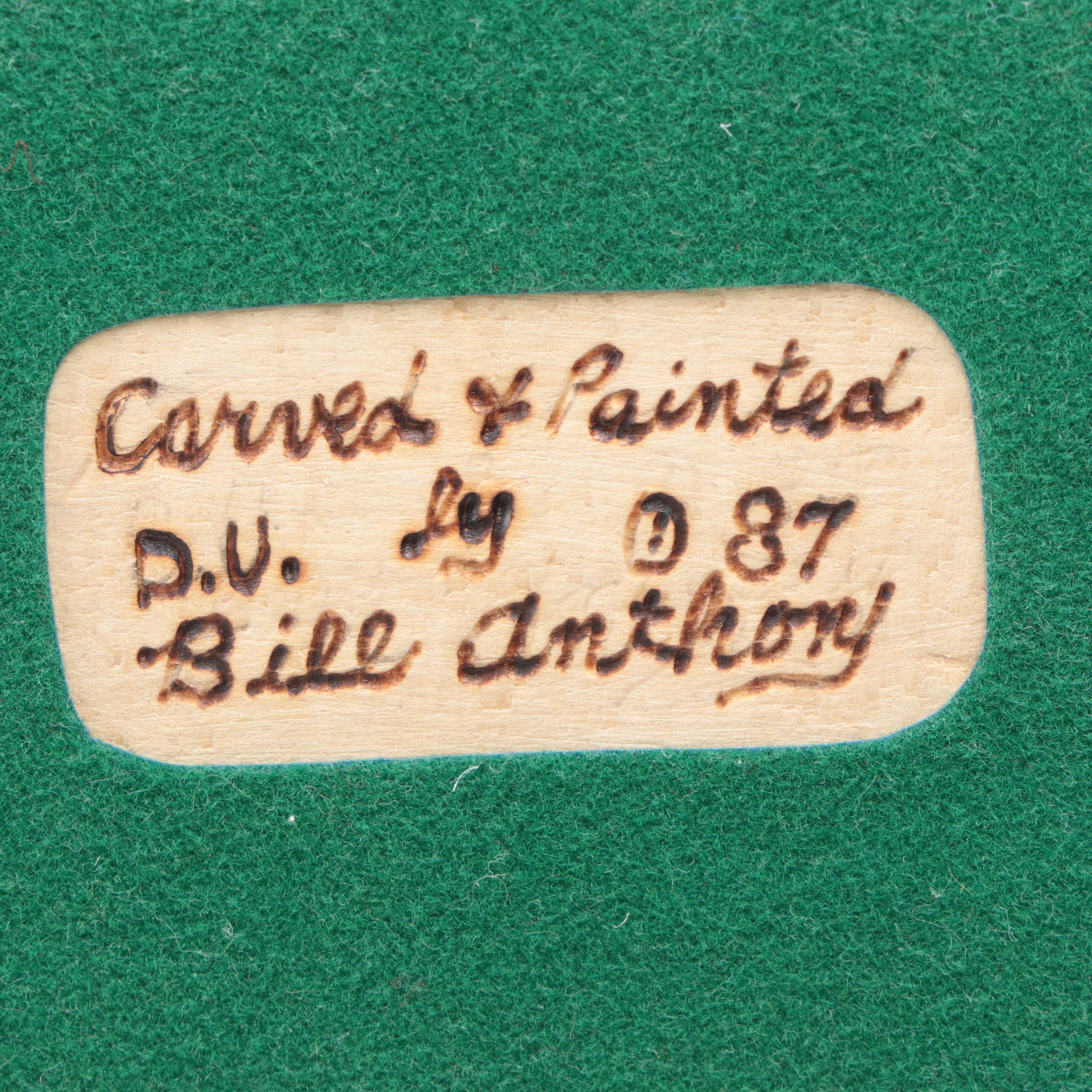 Bill Anthony Carved and Painted Mallard Decorative Duck Decoys, 1987