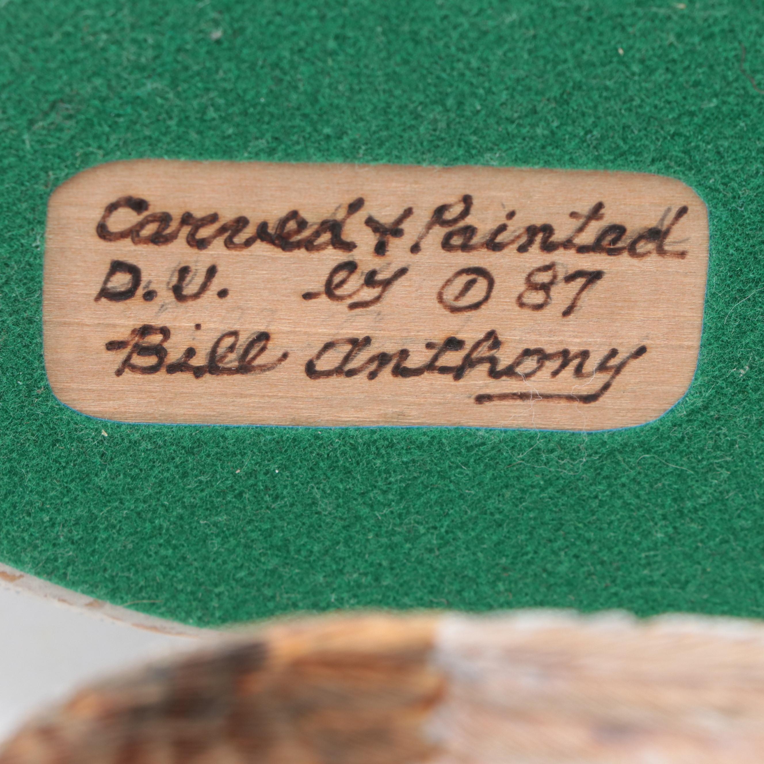 Bill Anthony Carved and Painted Mallard Decorative Duck Decoys, 1987