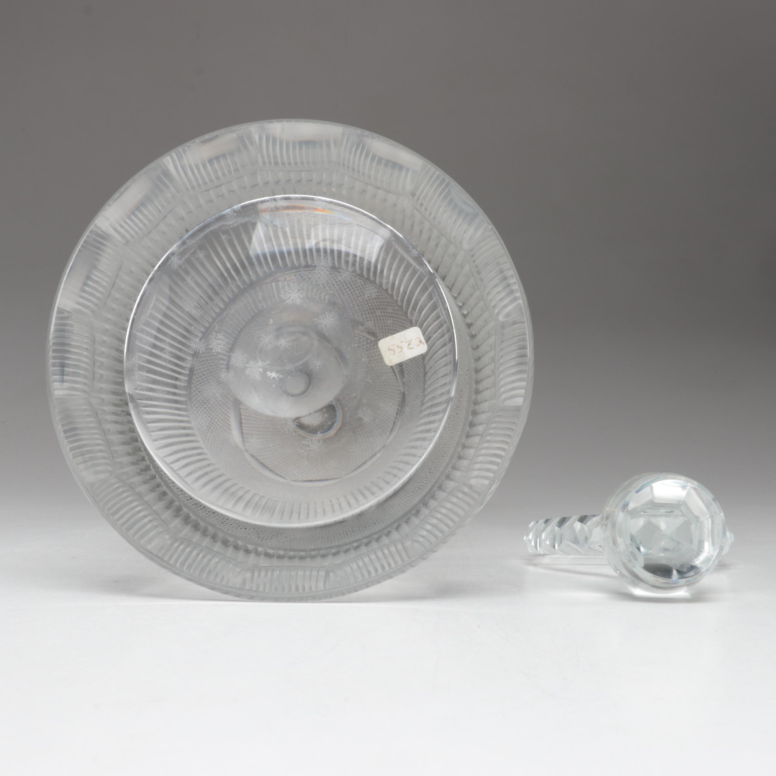 Moser "Splendid" Gilt Encrusted Cut Glass Champagne Coupes and Decanter