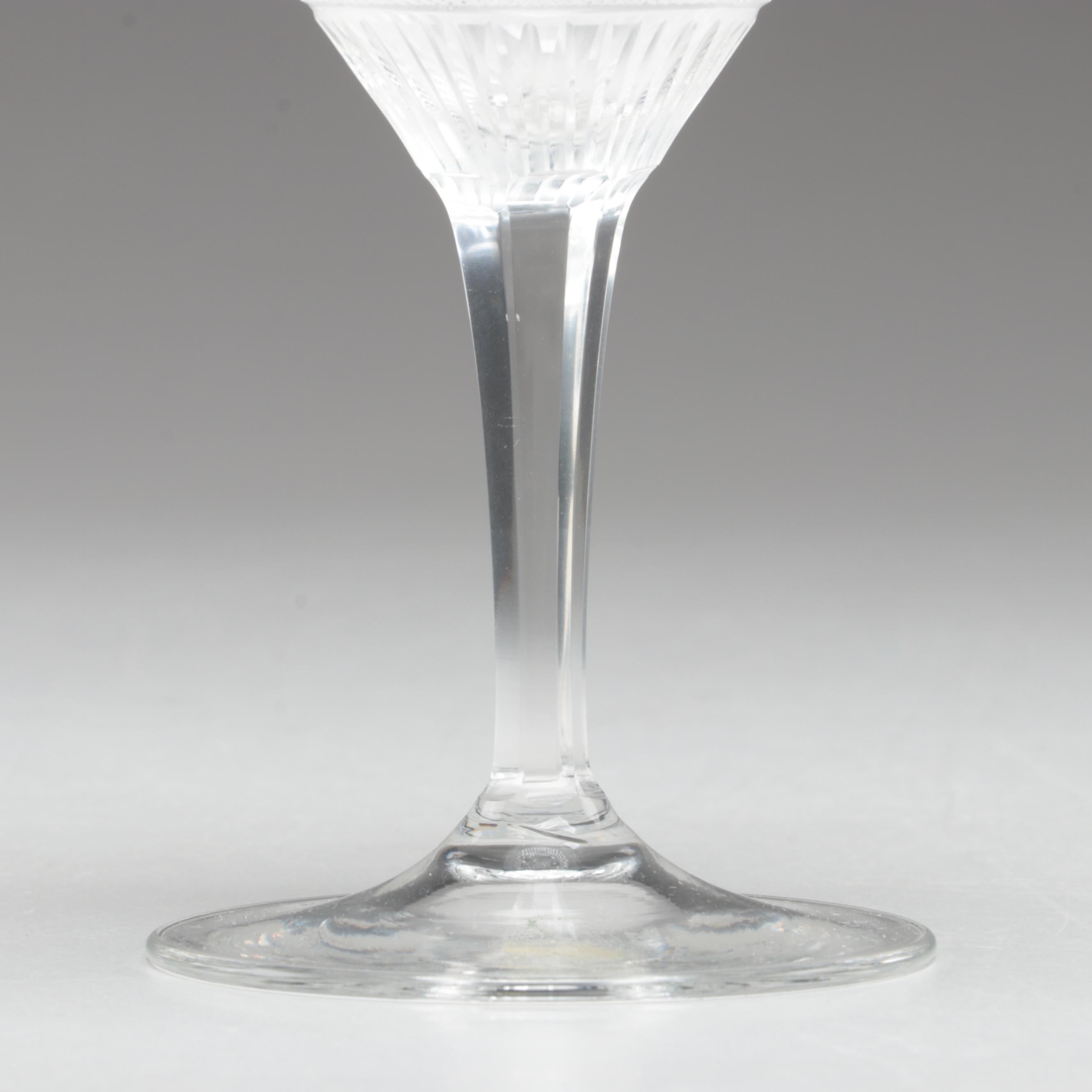 Moser "Splendid" Gilt Encrusted Cut Glass Champagne Coupes and Decanter