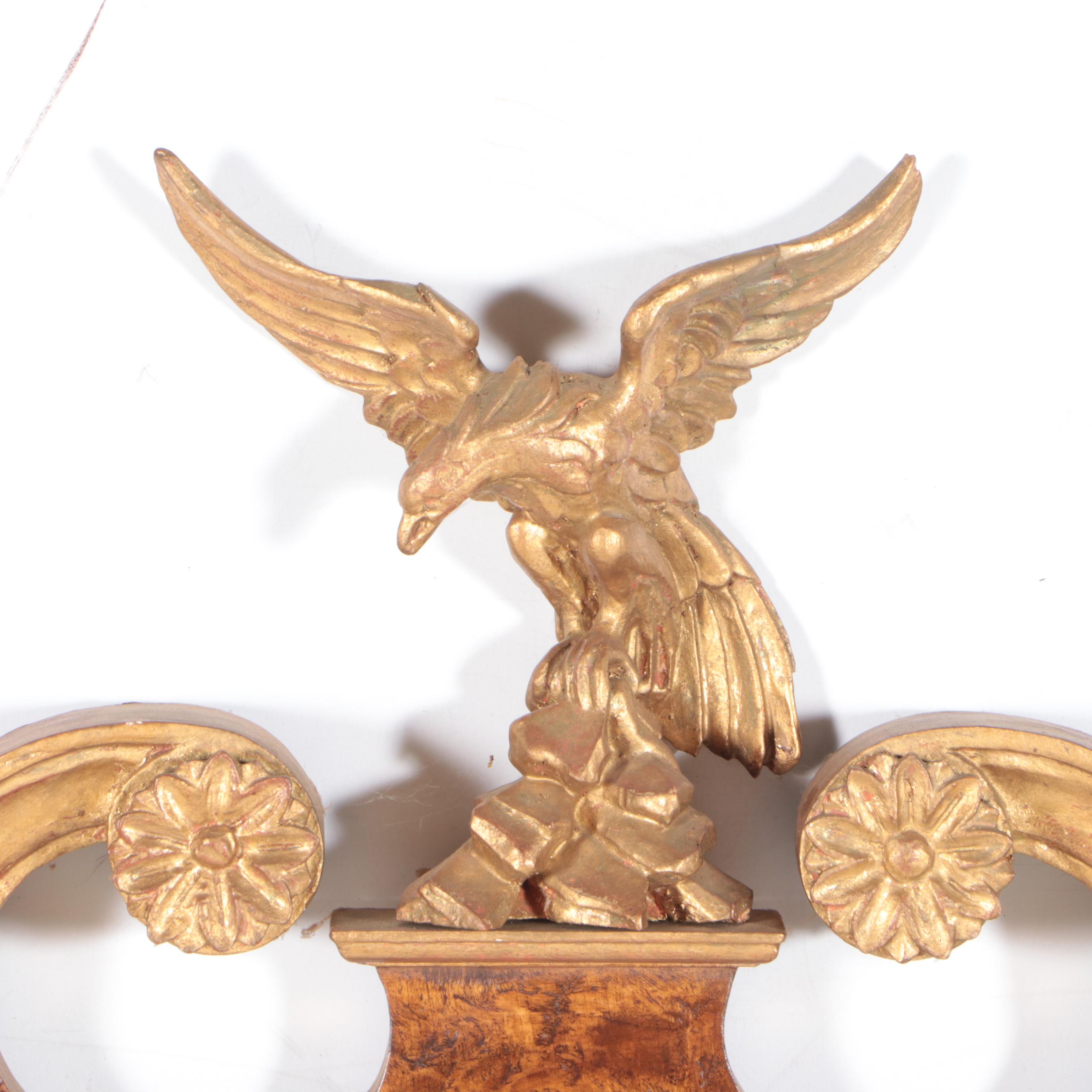 LaBarge Federal Style Burlwood and Parcel-Gilt Mirror, Mid to Late 20th Century