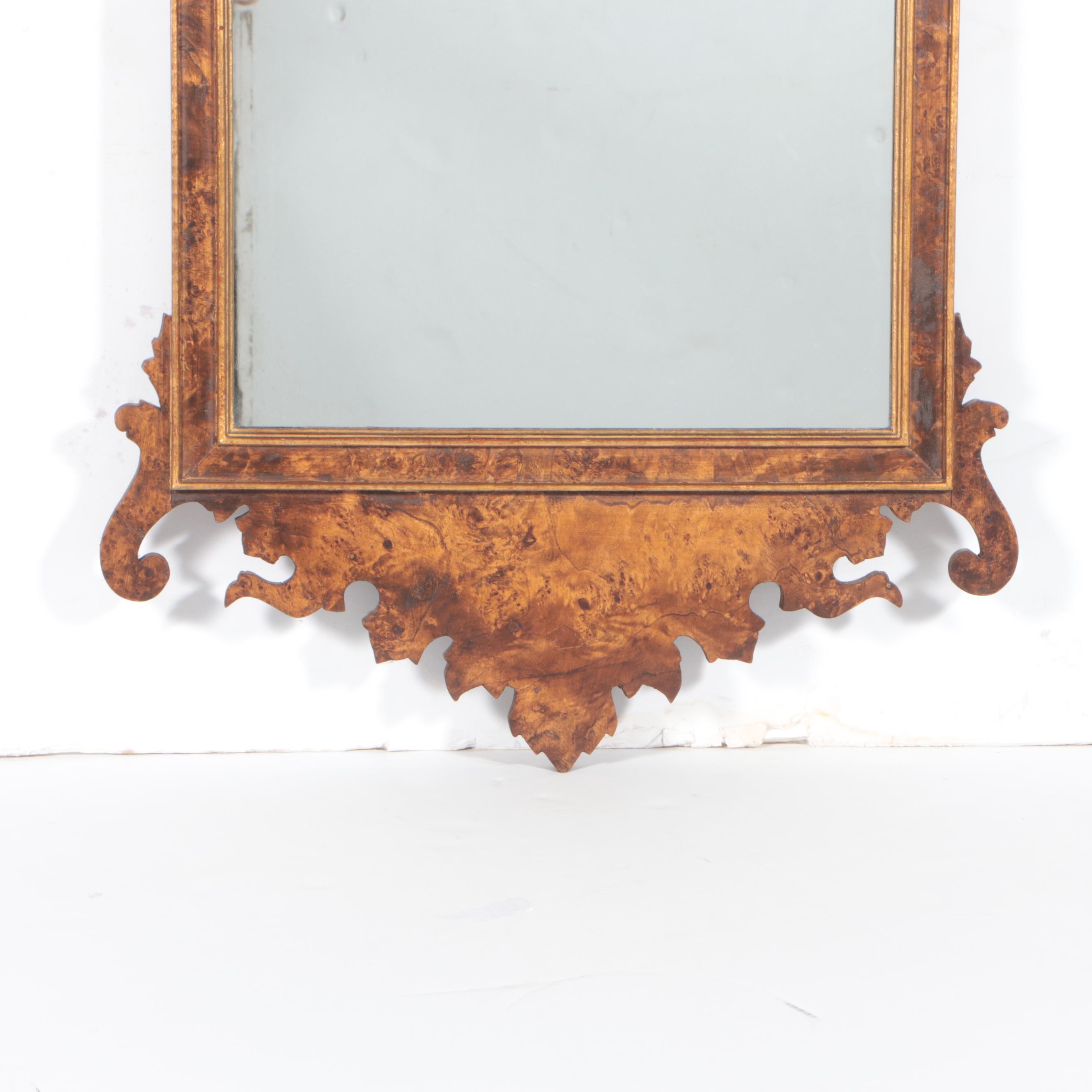 LaBarge Federal Style Burlwood and Parcel-Gilt Mirror, Mid to Late 20th Century