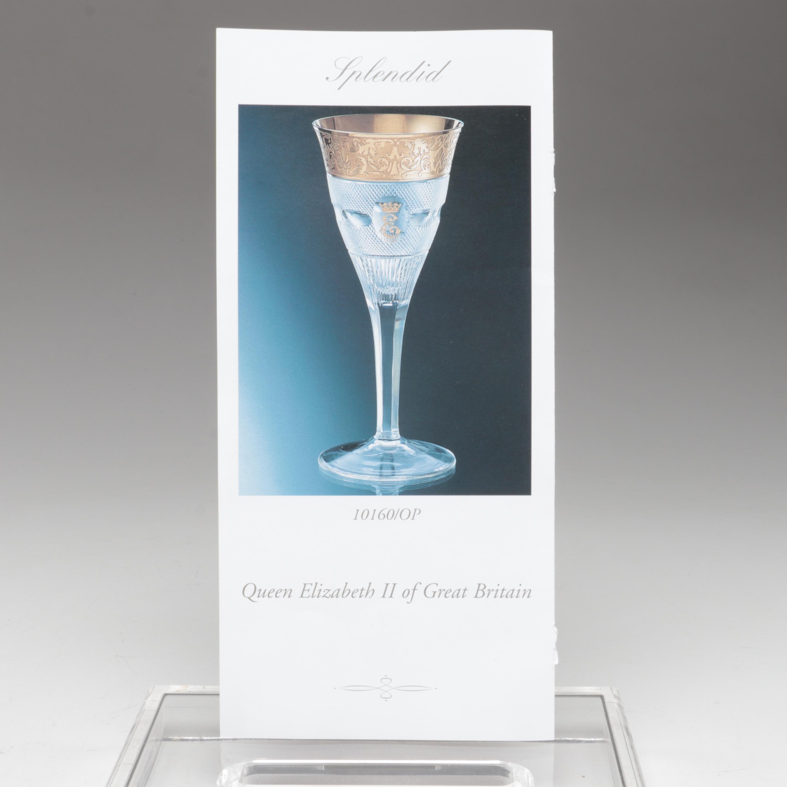 Moser "Splendid" Gilt Encrusted Cut Glass Champagne Coupes and Decanter