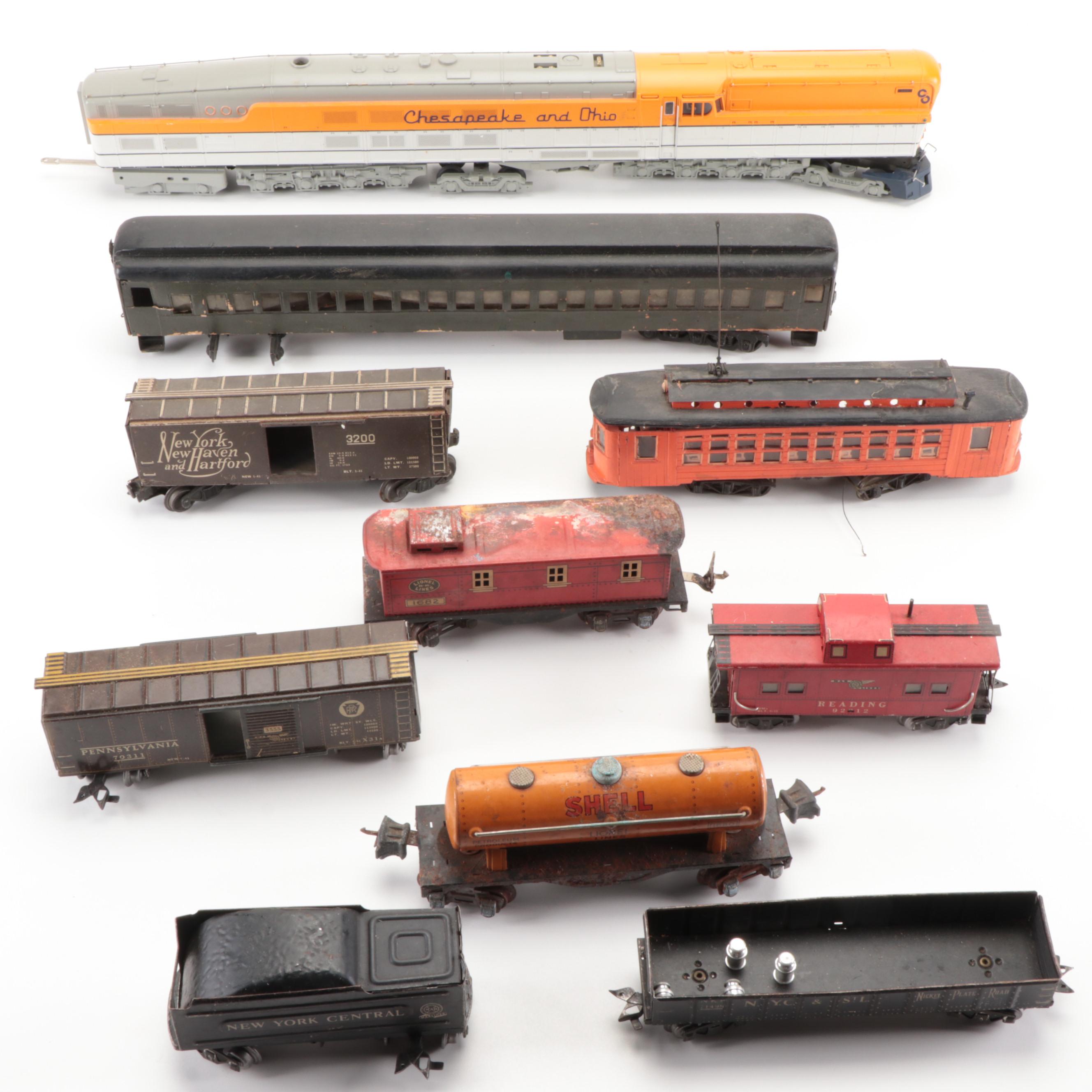 Overland Models C & O Steam Turbine with Lionel and Other Trains