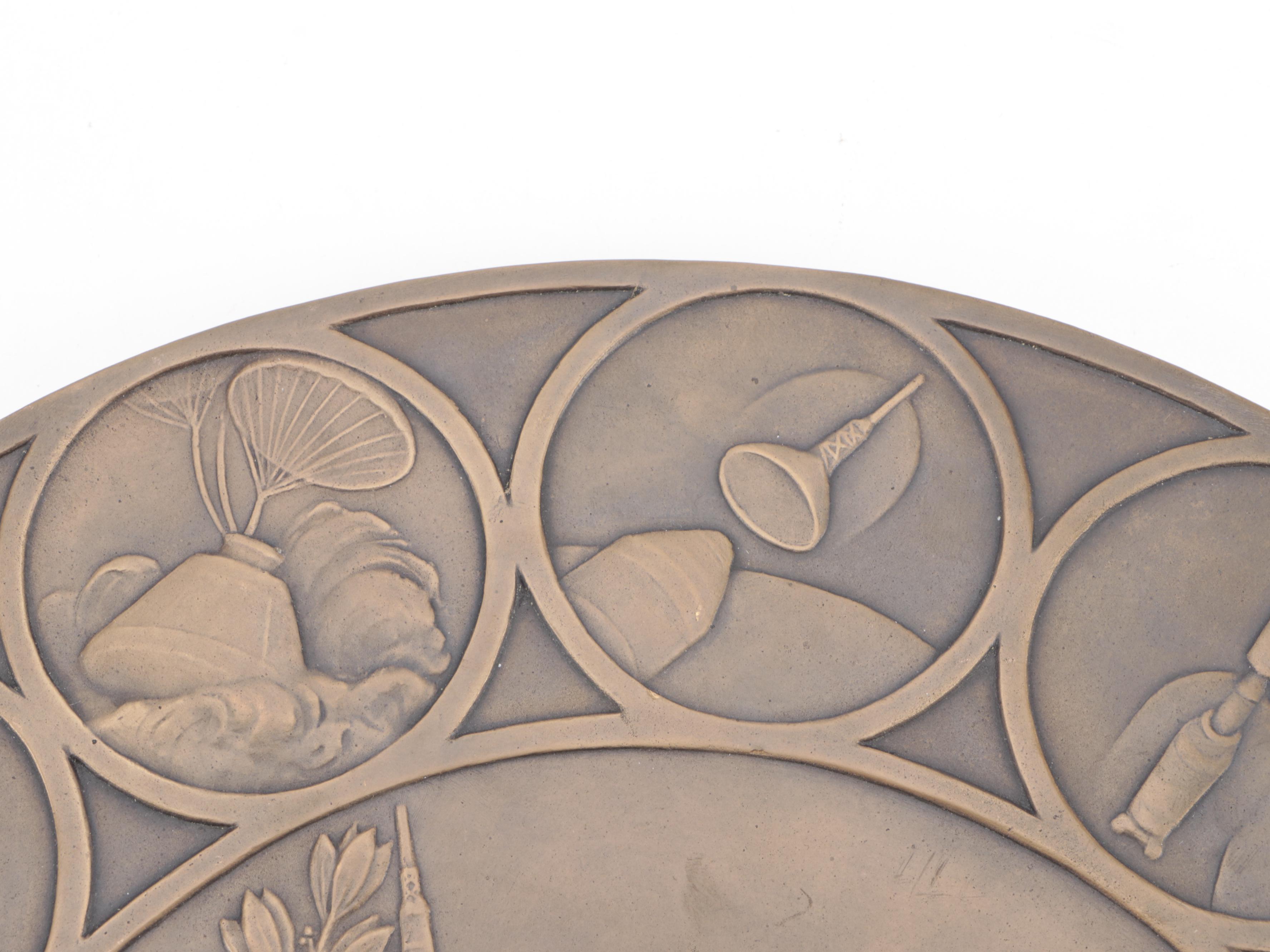 Apollo Cast Metal Commemorative Medal of First Moon Landing By Paul Vincze