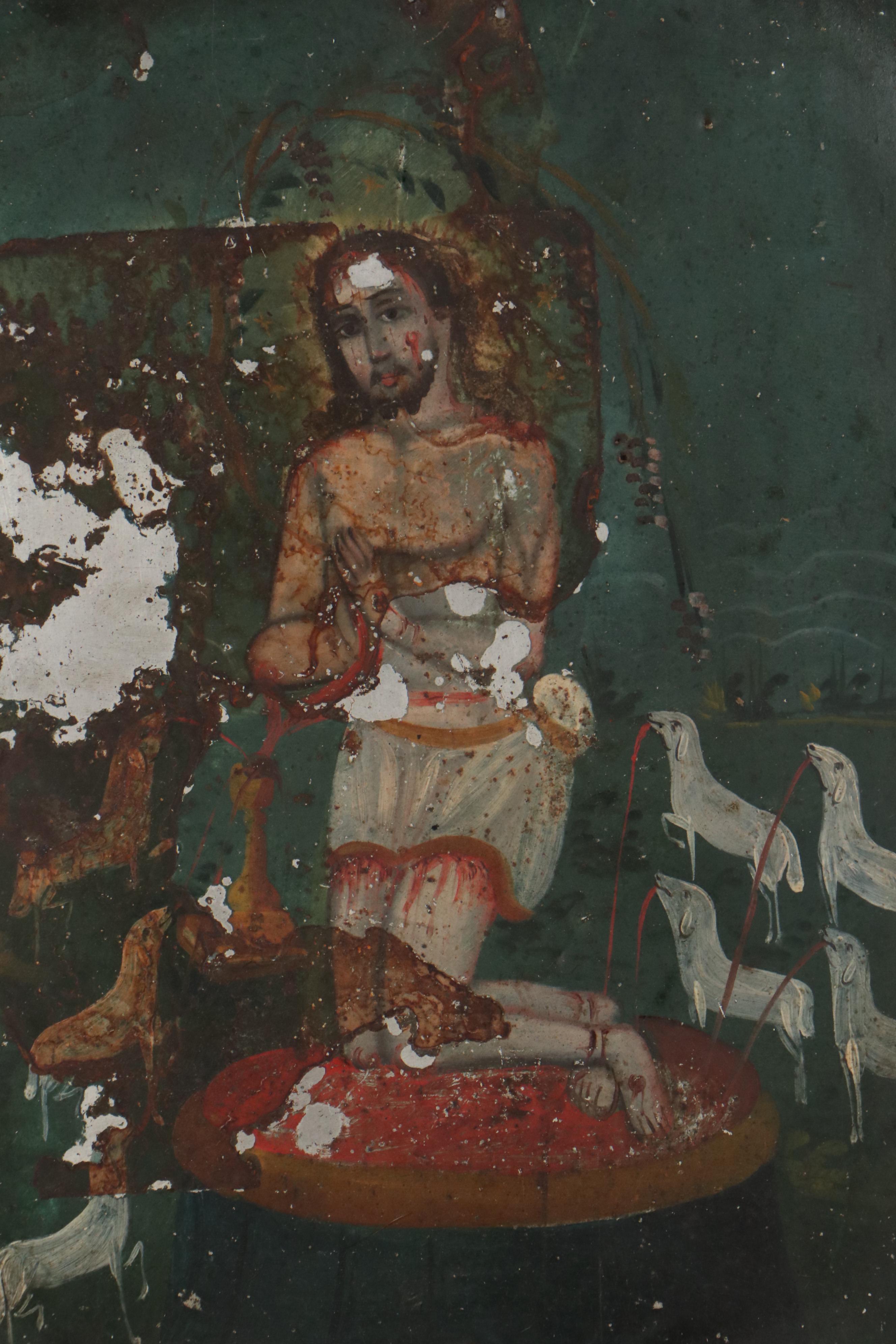 Mexican Retablo Painting of the Precious Blood of Jesus