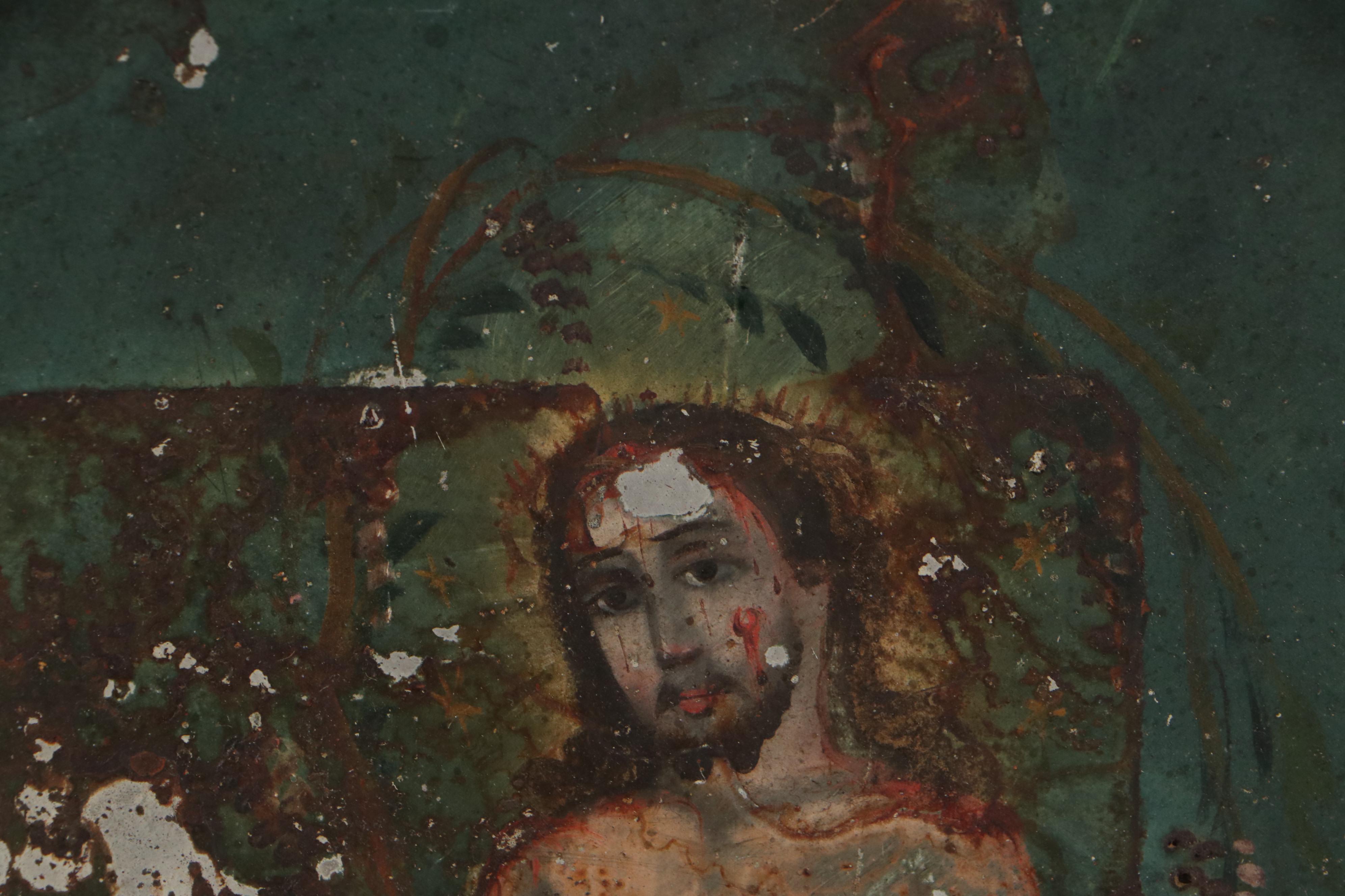 Mexican Retablo Painting of the Precious Blood of Jesus