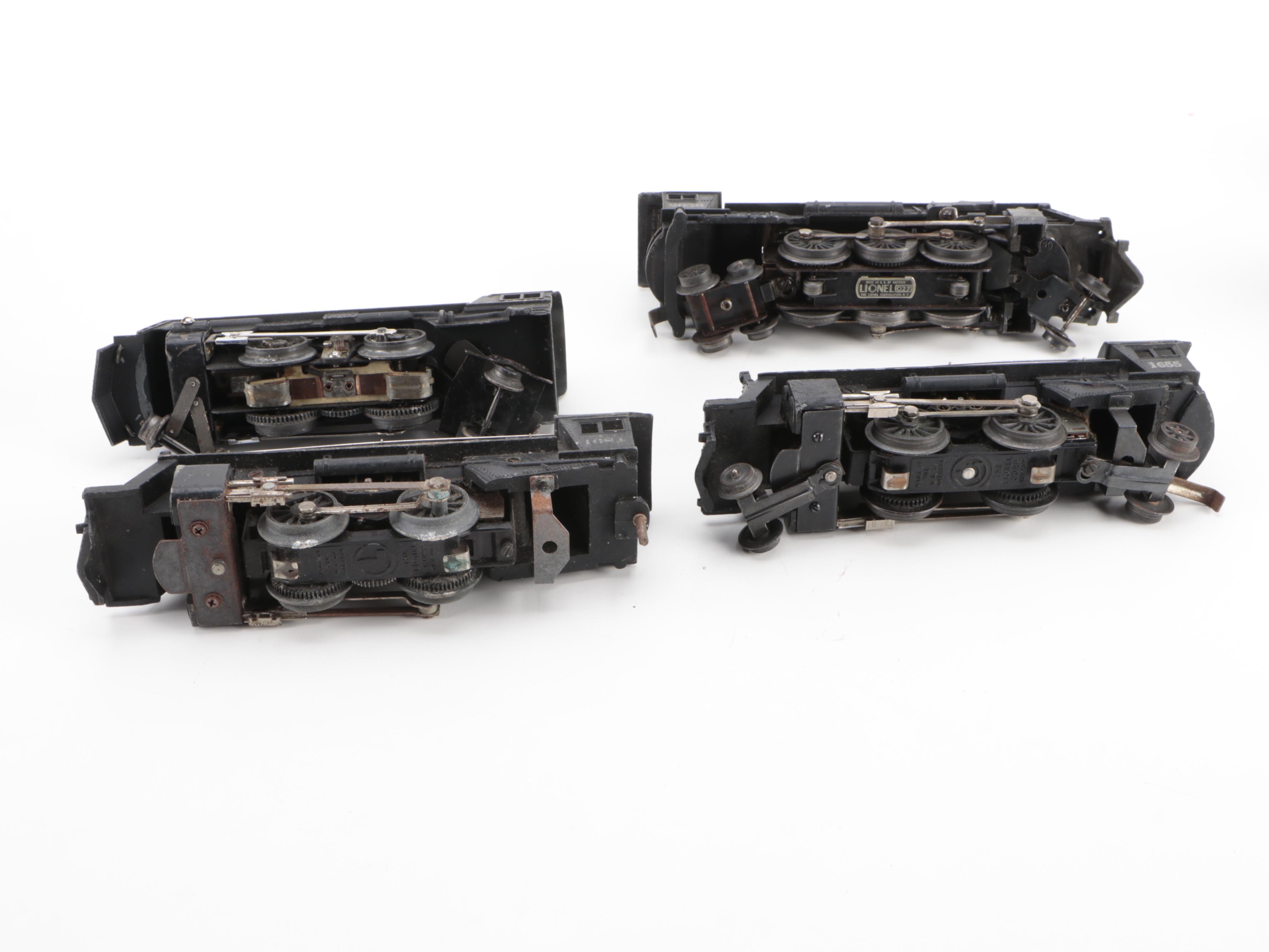 Lionel O Gauge Pressed Steel Locomotive with Other Lionel Trains