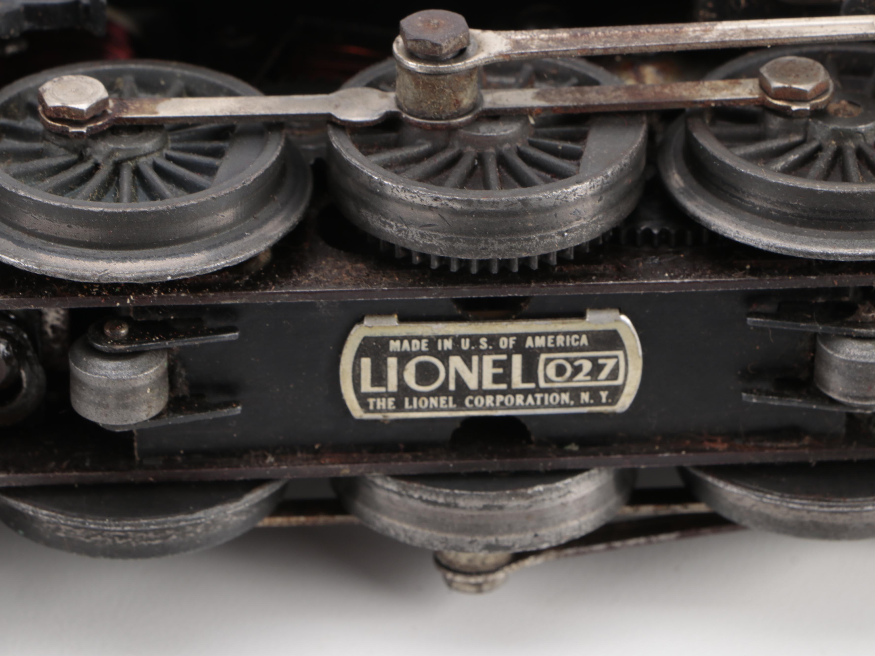 Lionel O Gauge Pressed Steel Locomotive with Other Lionel Trains