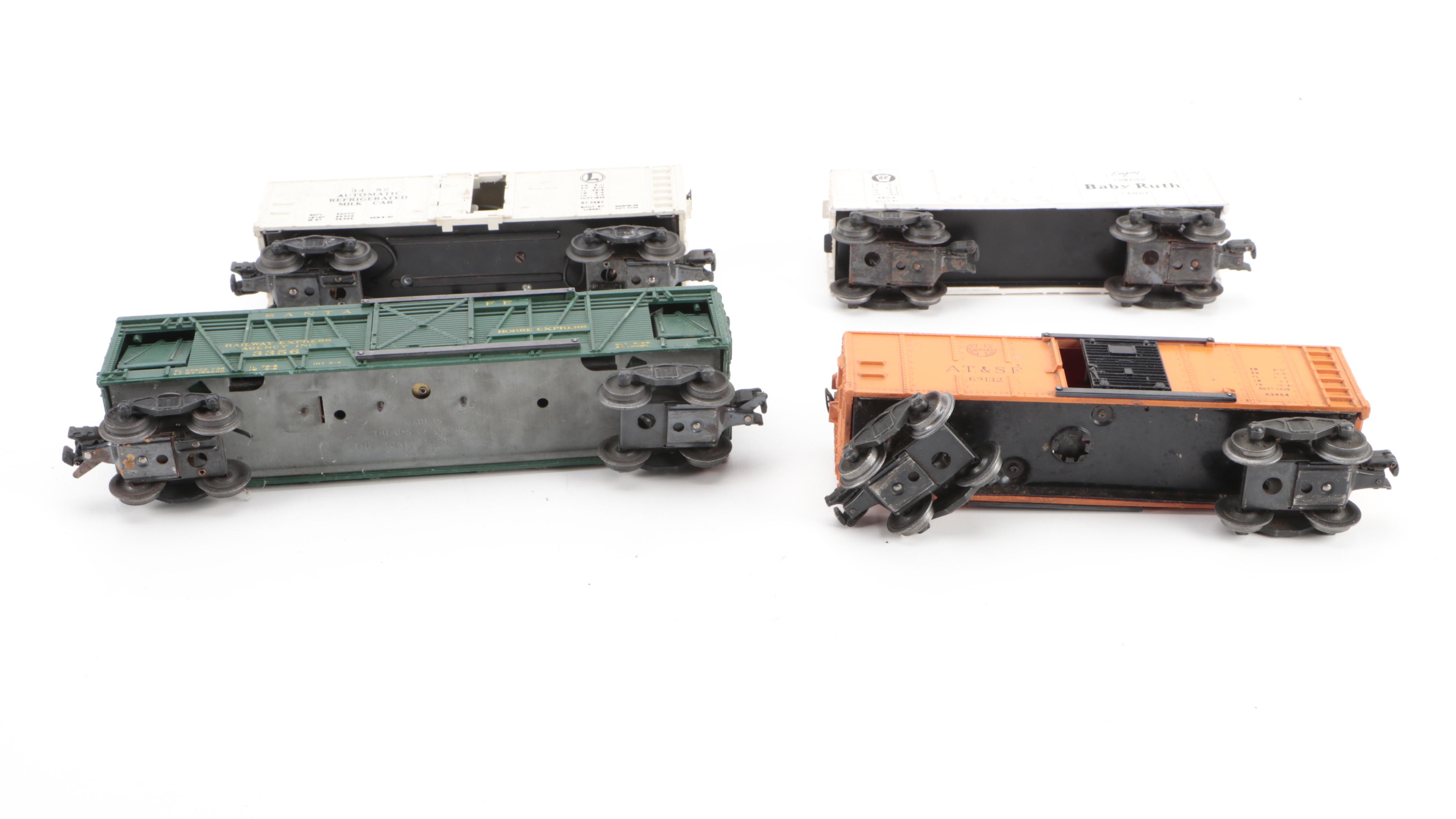 Lionel O Gauge Pressed Steel Locomotive with Other Lionel Trains