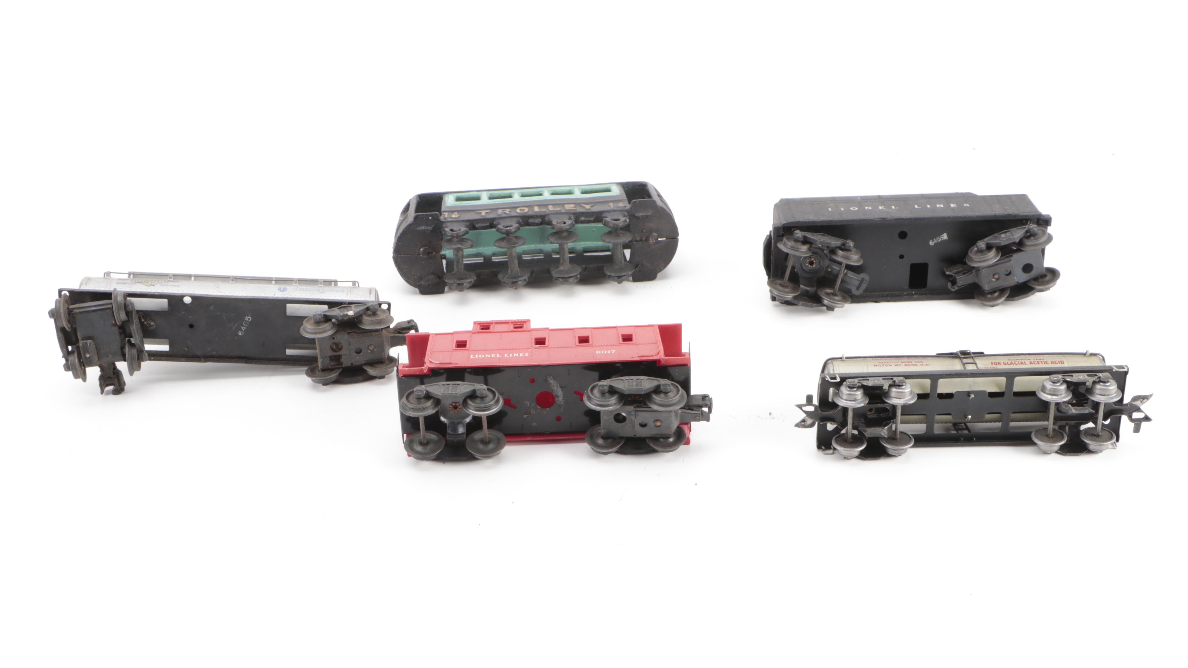 Lionel O Gauge Pressed Steel Locomotive with Other Lionel Trains