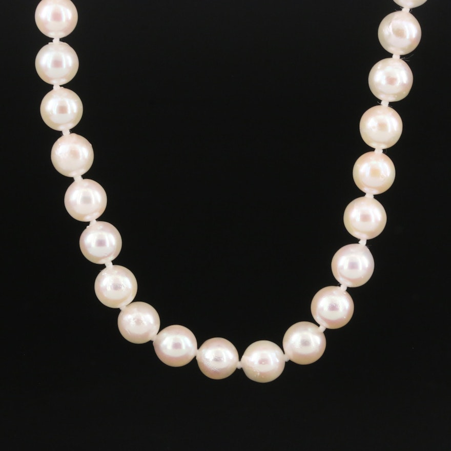 Pearl Necklace with 14K Clasp