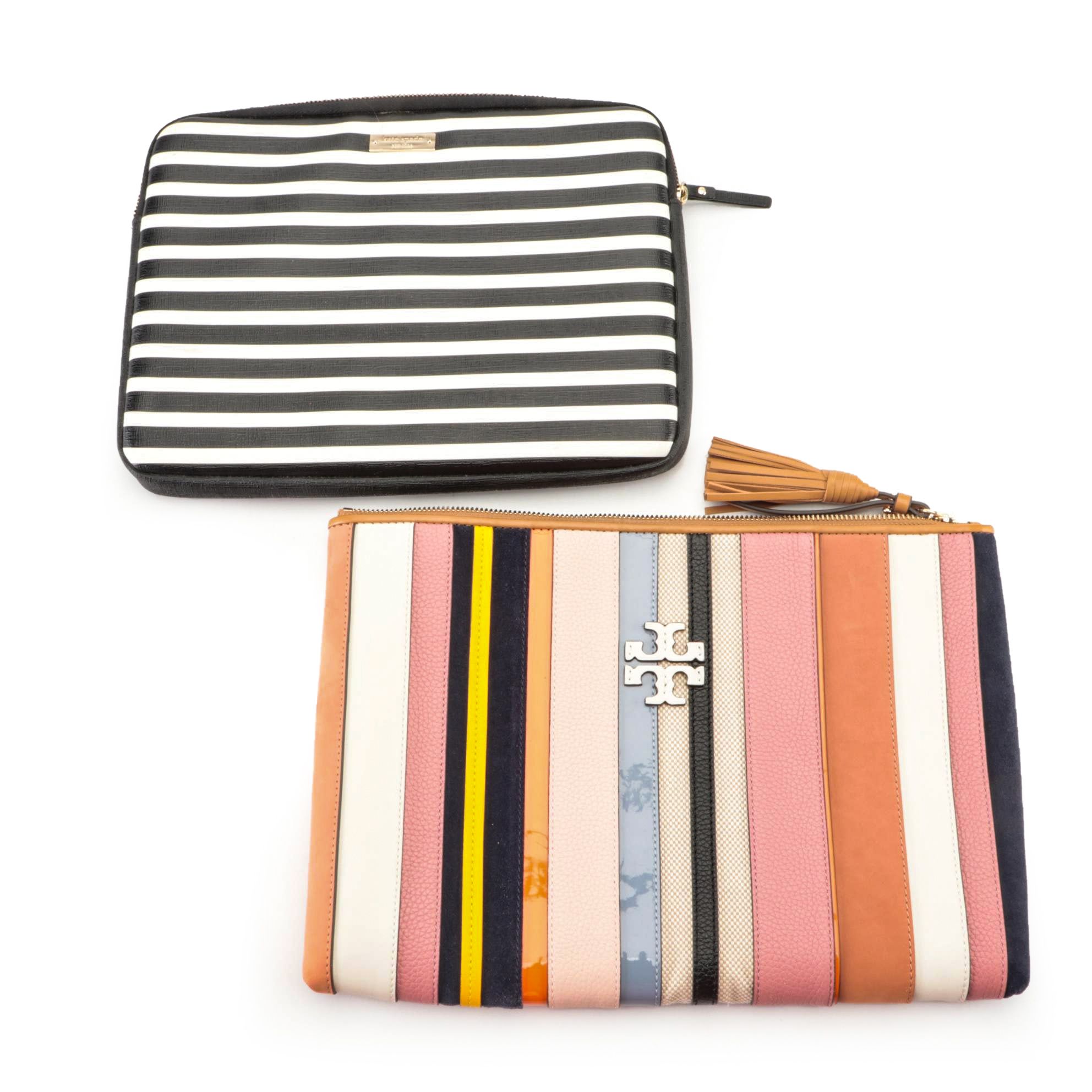 Tory Burch Mixed Leather Web Pouch and Kate Spade Padded Laptop Sleeve