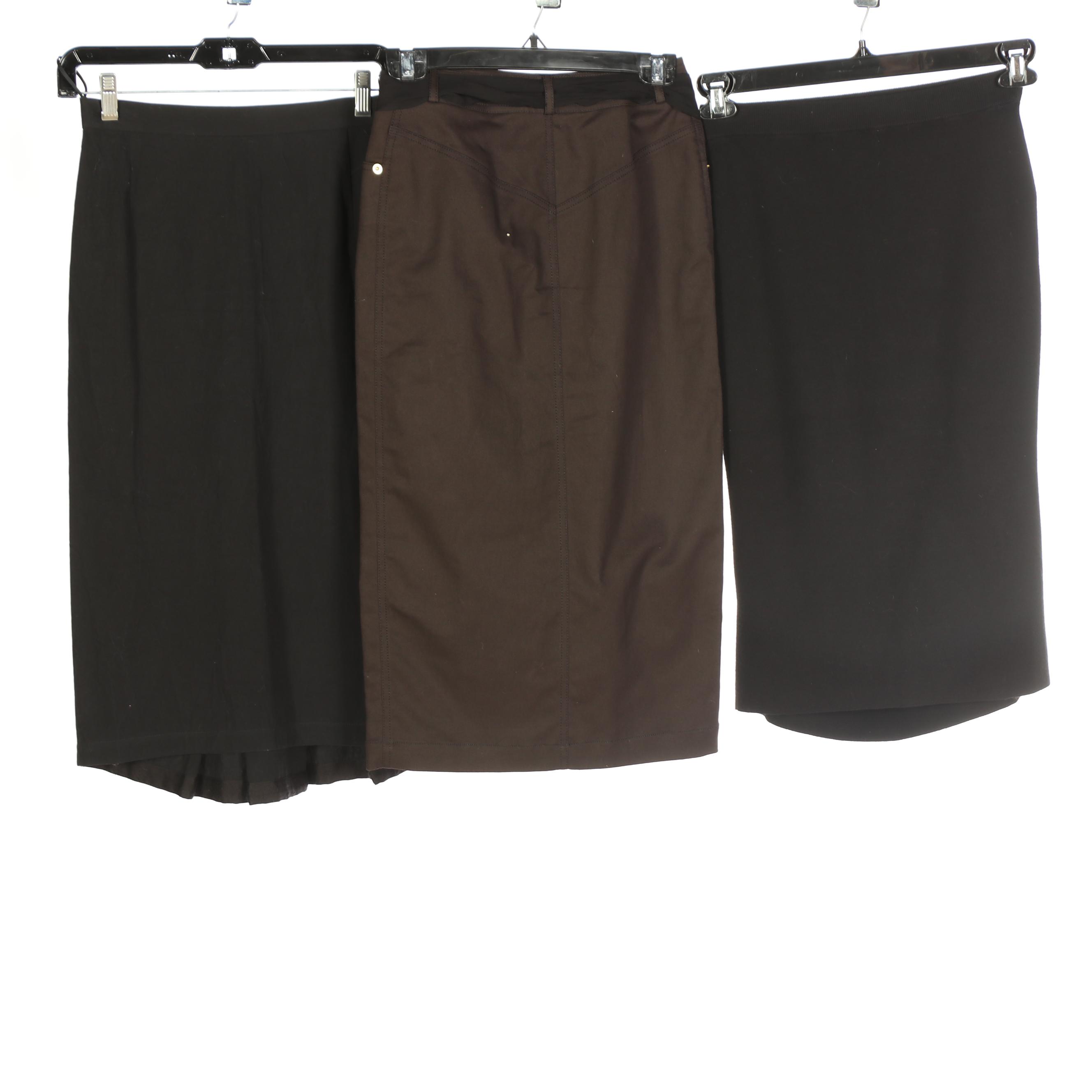 Prada Back Pleat, John Galliano Front Slit, and Opening Ceremony Cutout Skirts