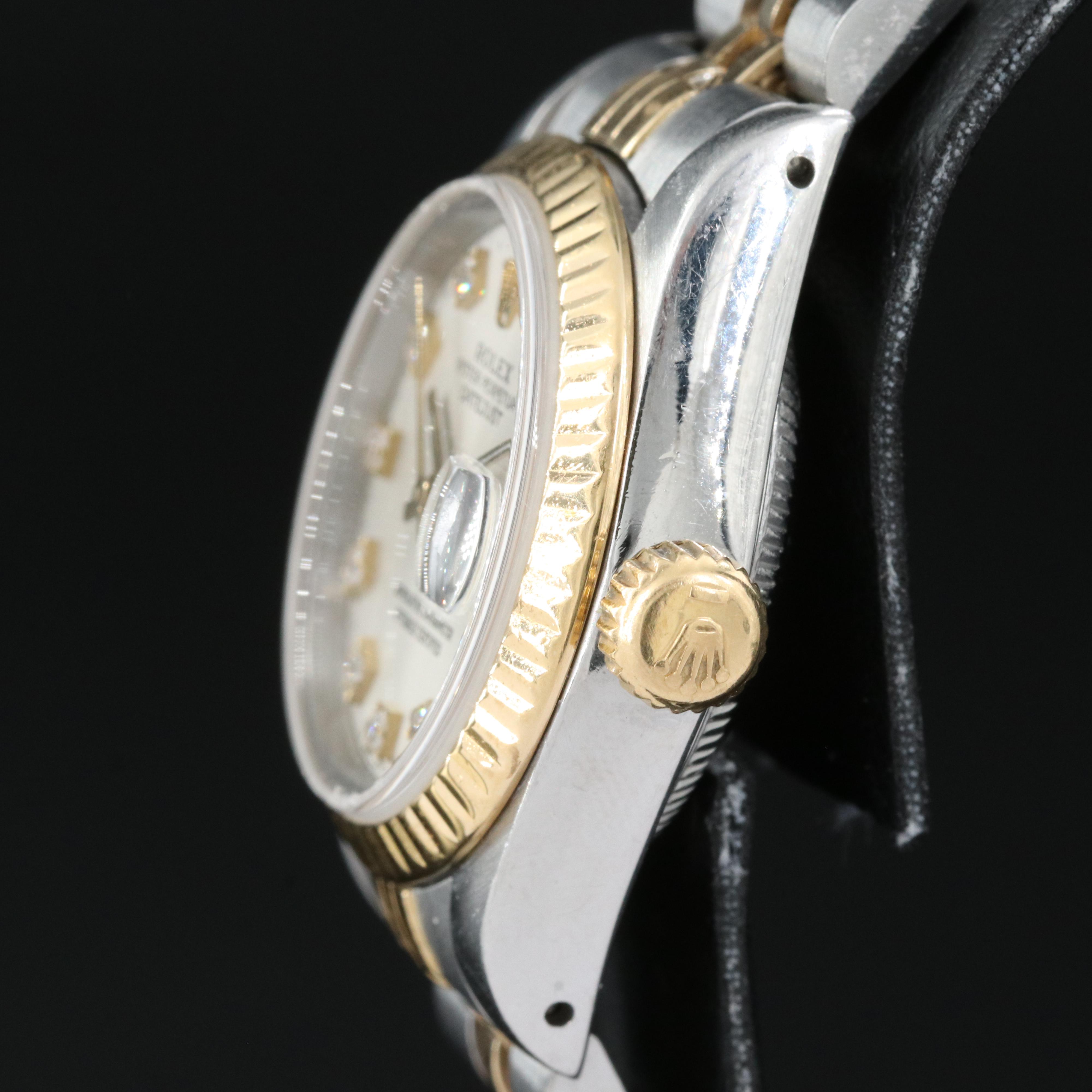 1990 Rolex Factory Diamond Dial Datejust Watch