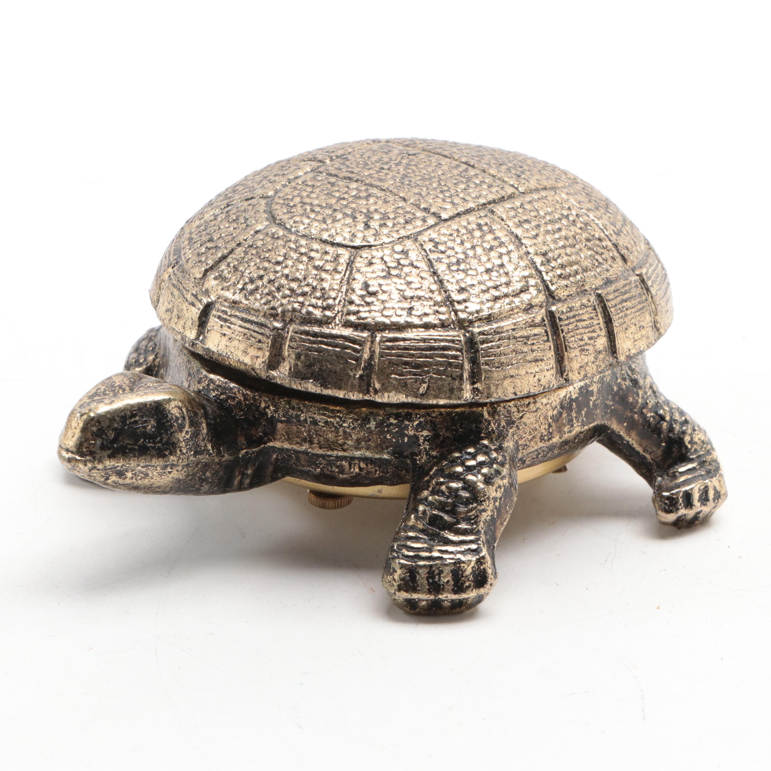 Bentley Brass Turtle Shaped Alarm Clock