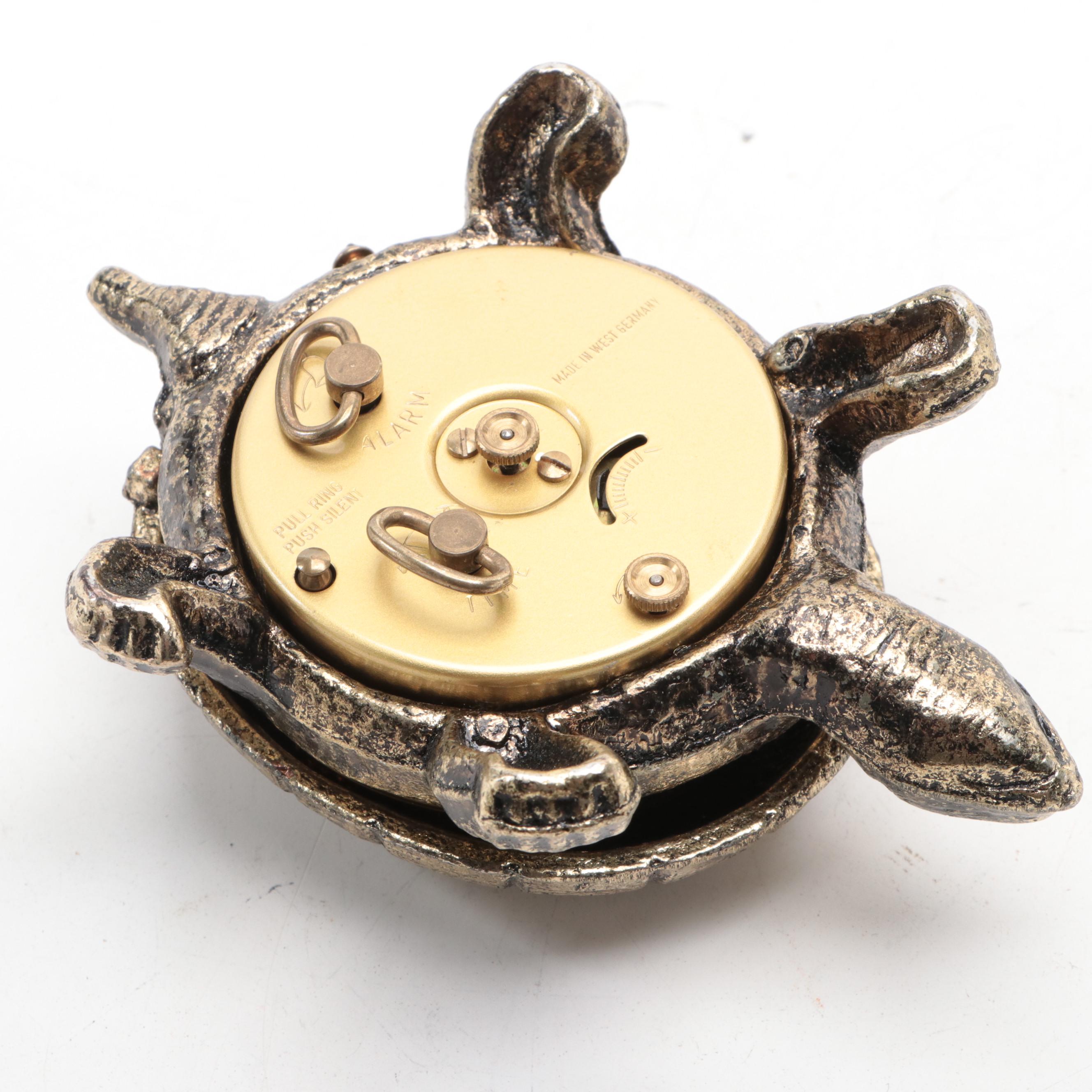Bentley Brass Turtle Shaped Alarm Clock