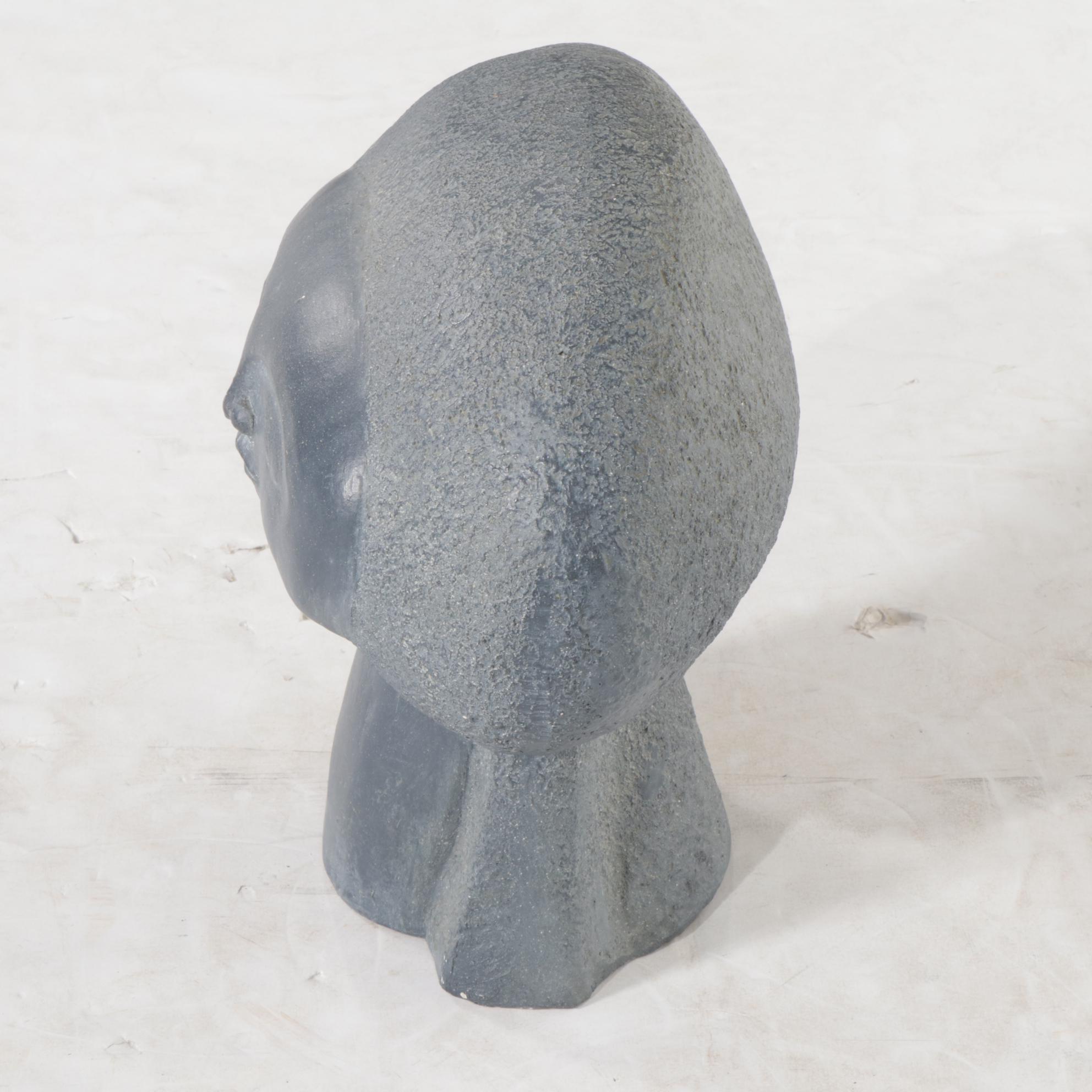 Paul Bellardo Cast Plaster Head Sculpture, Late 20th Century