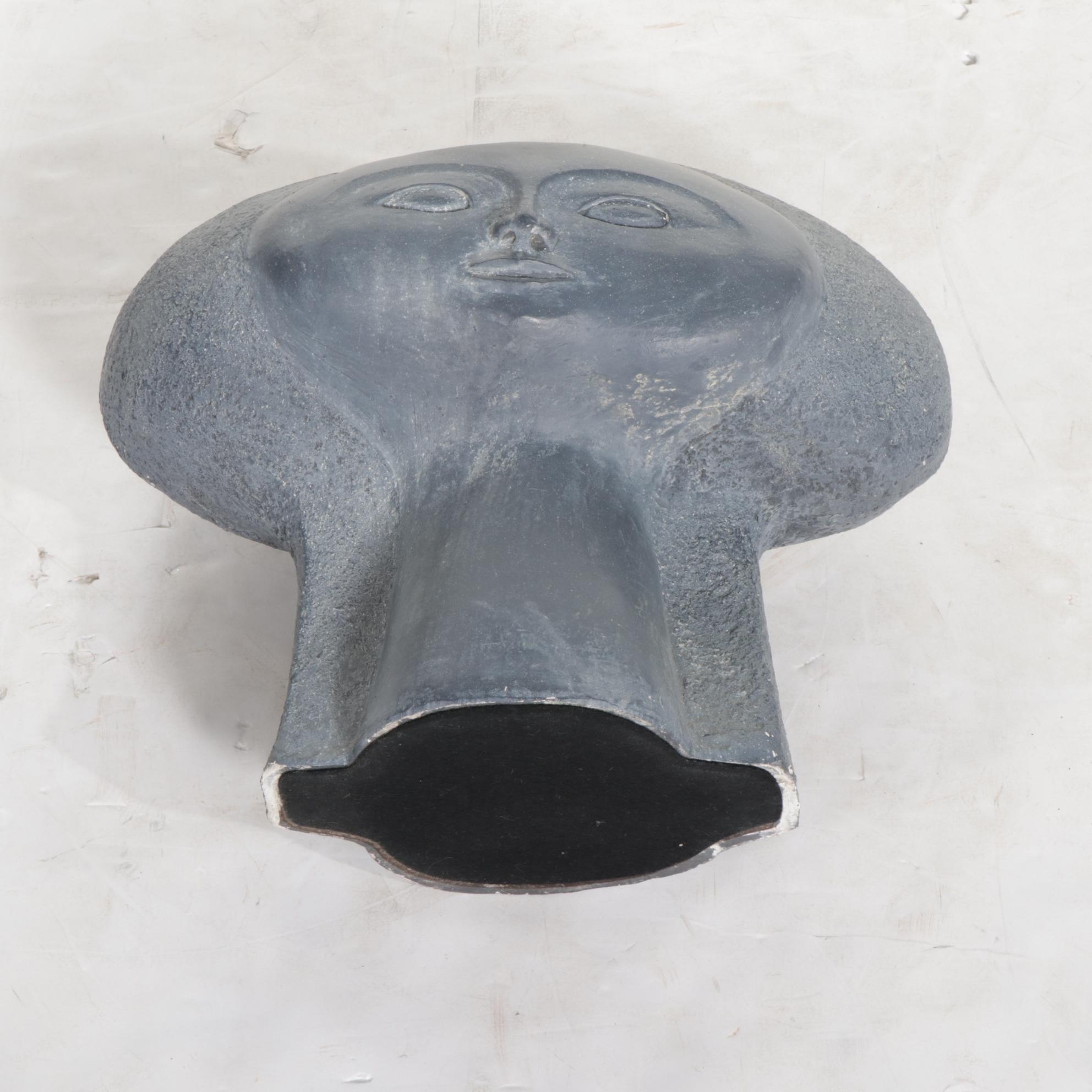 Paul Bellardo Cast Plaster Head Sculpture, Late 20th Century