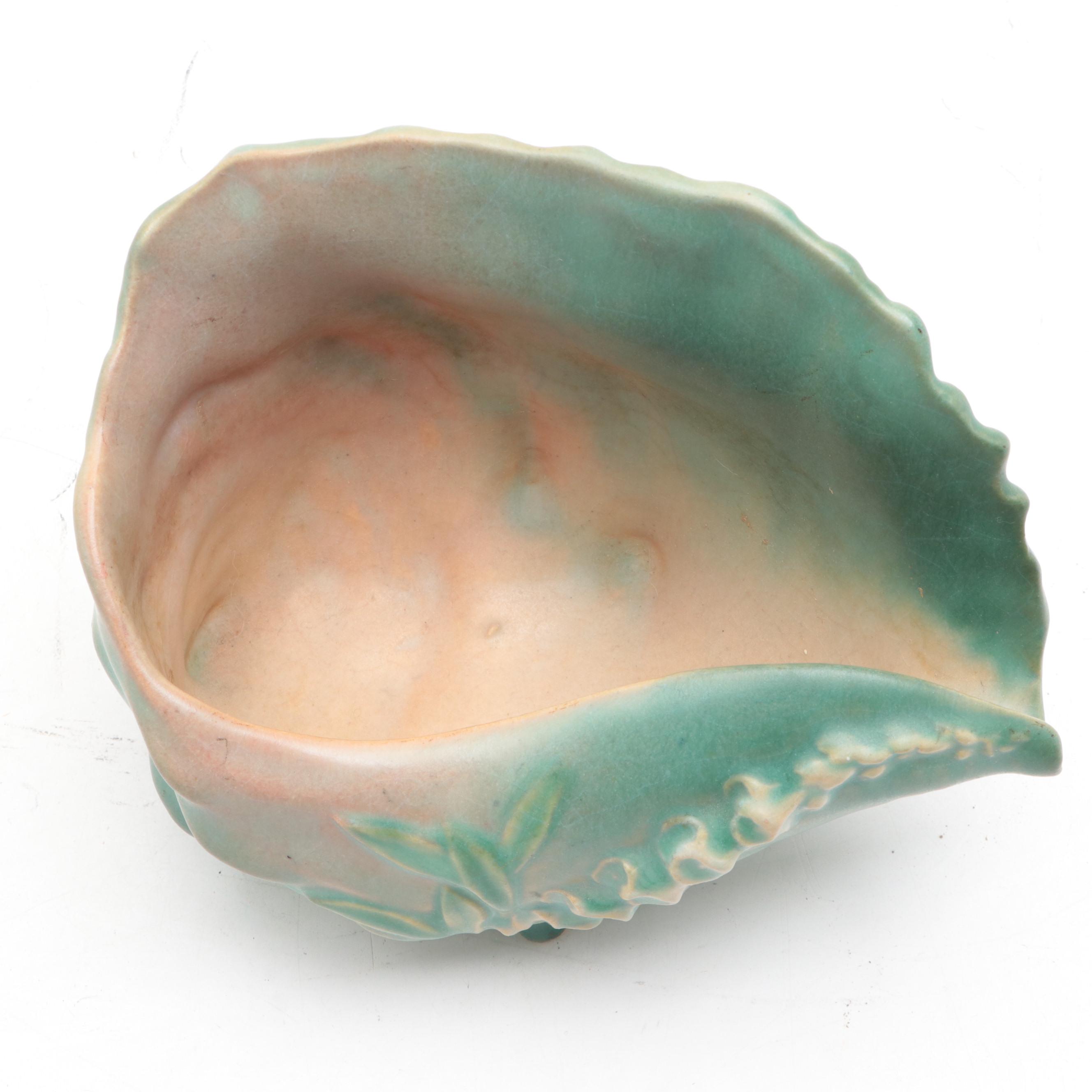 Roseville Pottery "Foxglove" Ceramic Seashell Form Planter, Mid-20th Century