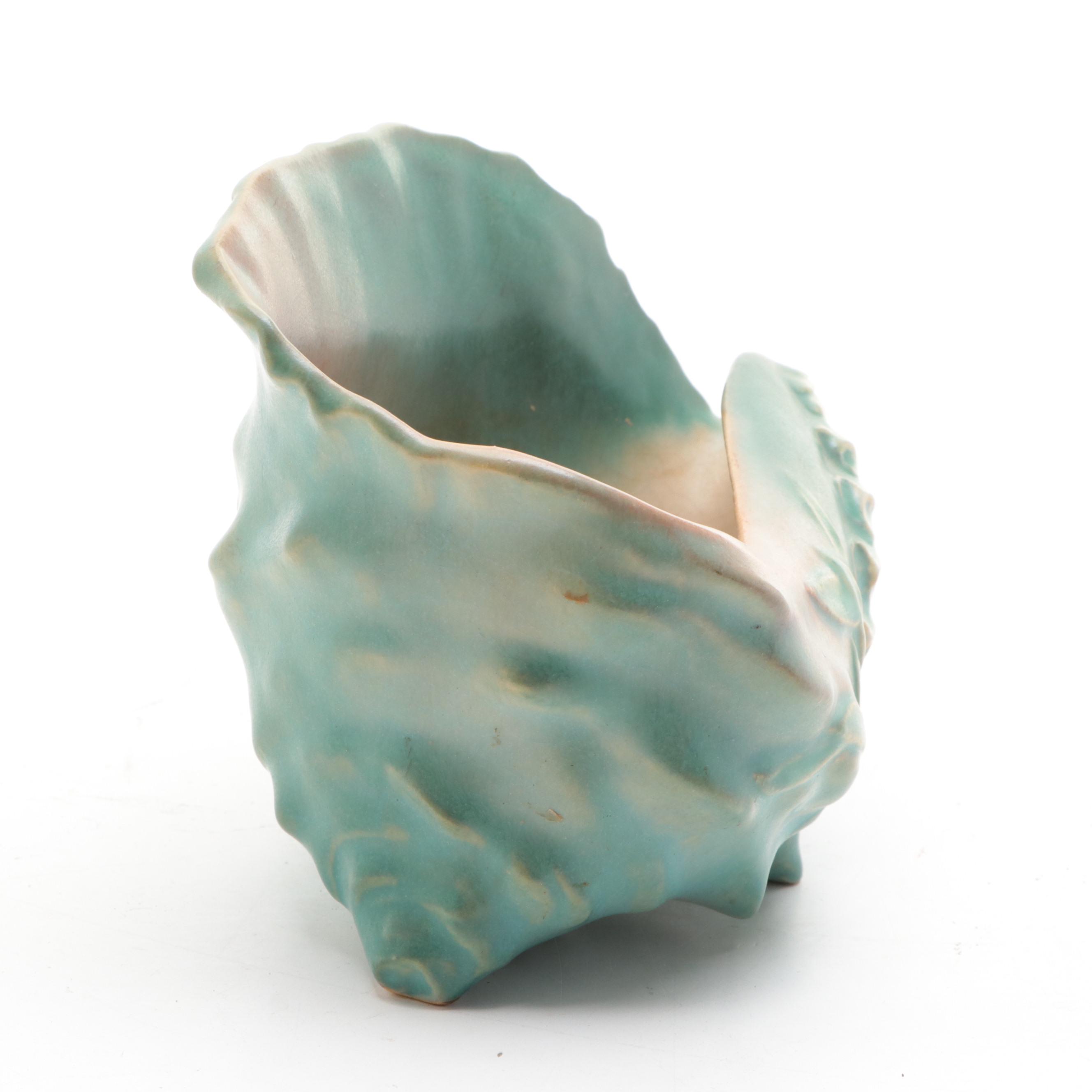 Roseville Pottery "Foxglove" Ceramic Seashell Form Planter, Mid-20th Century