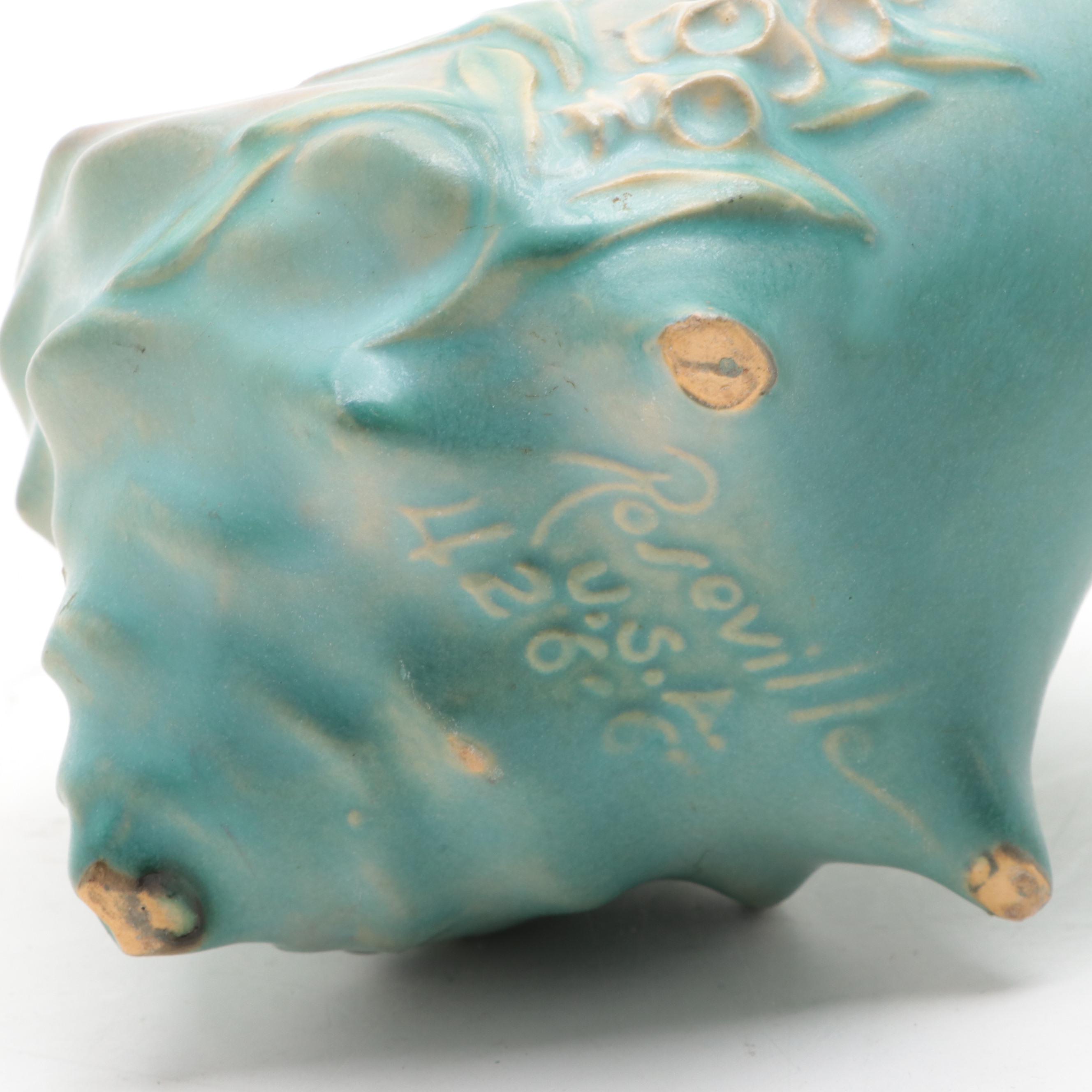 Roseville Pottery "Foxglove" Ceramic Seashell Form Planter, Mid-20th Century